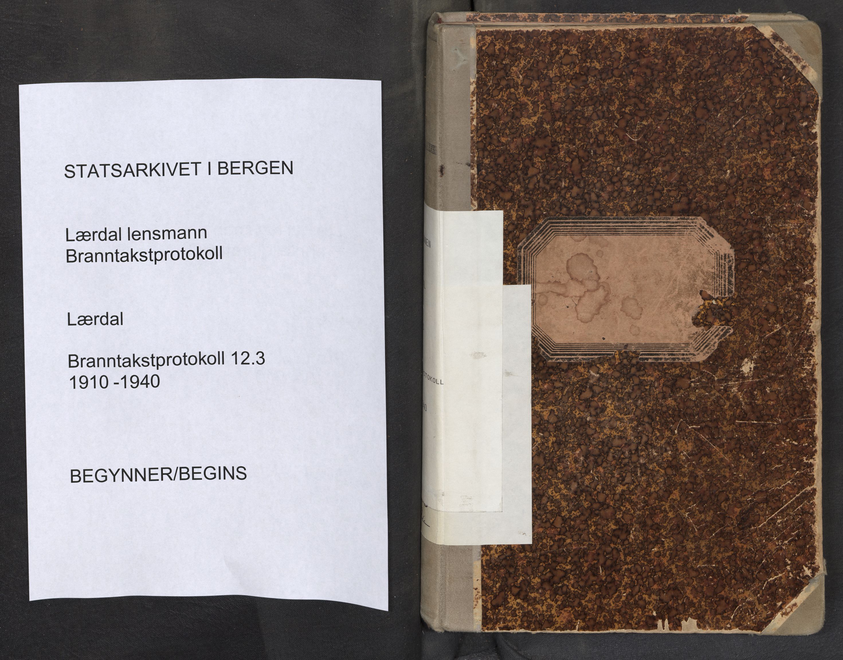 Lensmannen i Lærdal, SAB/A-29401/0012/L0003: Branntakstprotokoll, 1910-1940