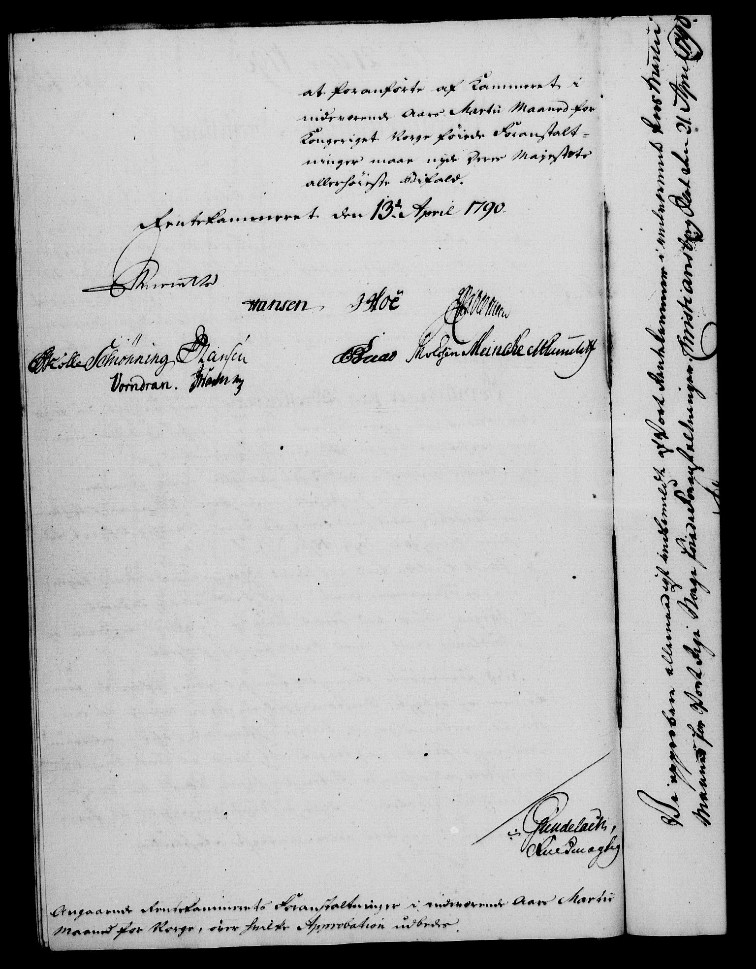 Rentekammeret, Kammerkanselliet, RA/EA-3111/G/Gf/Gfa/L0072: Norsk relasjons- og resolusjonsprotokoll (merket RK 52.72), 1790, s. 219