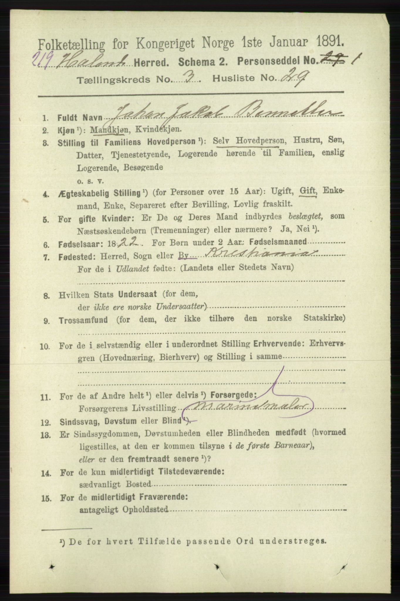 RA, Folketelling 1891 for 1124 Haaland herred, 1891, s. 1876