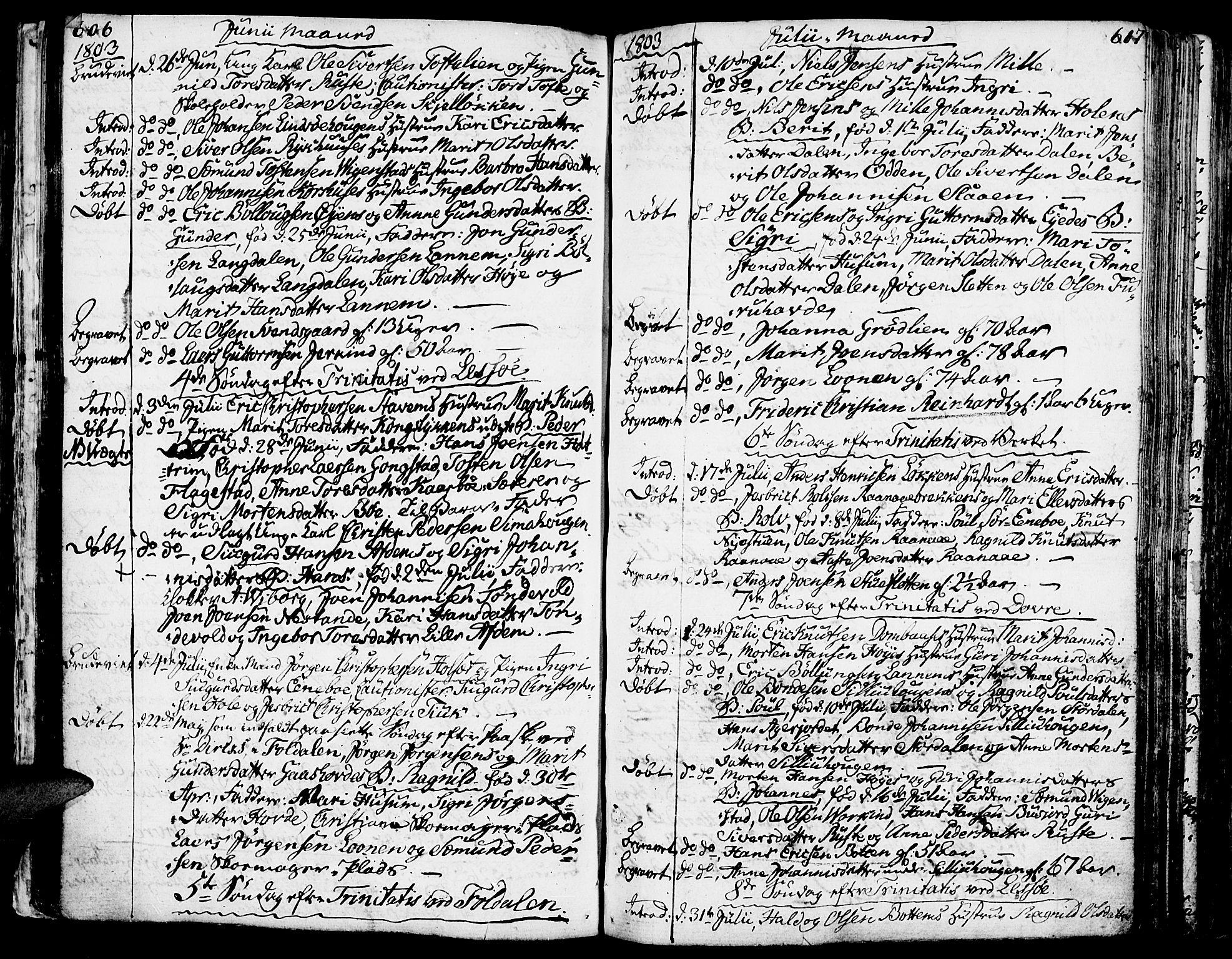 Lesja prestekontor, AV/SAH-PREST-068/H/Ha/Haa/L0003: Ministerialbok nr. 3, 1777-1819, s. 606-607