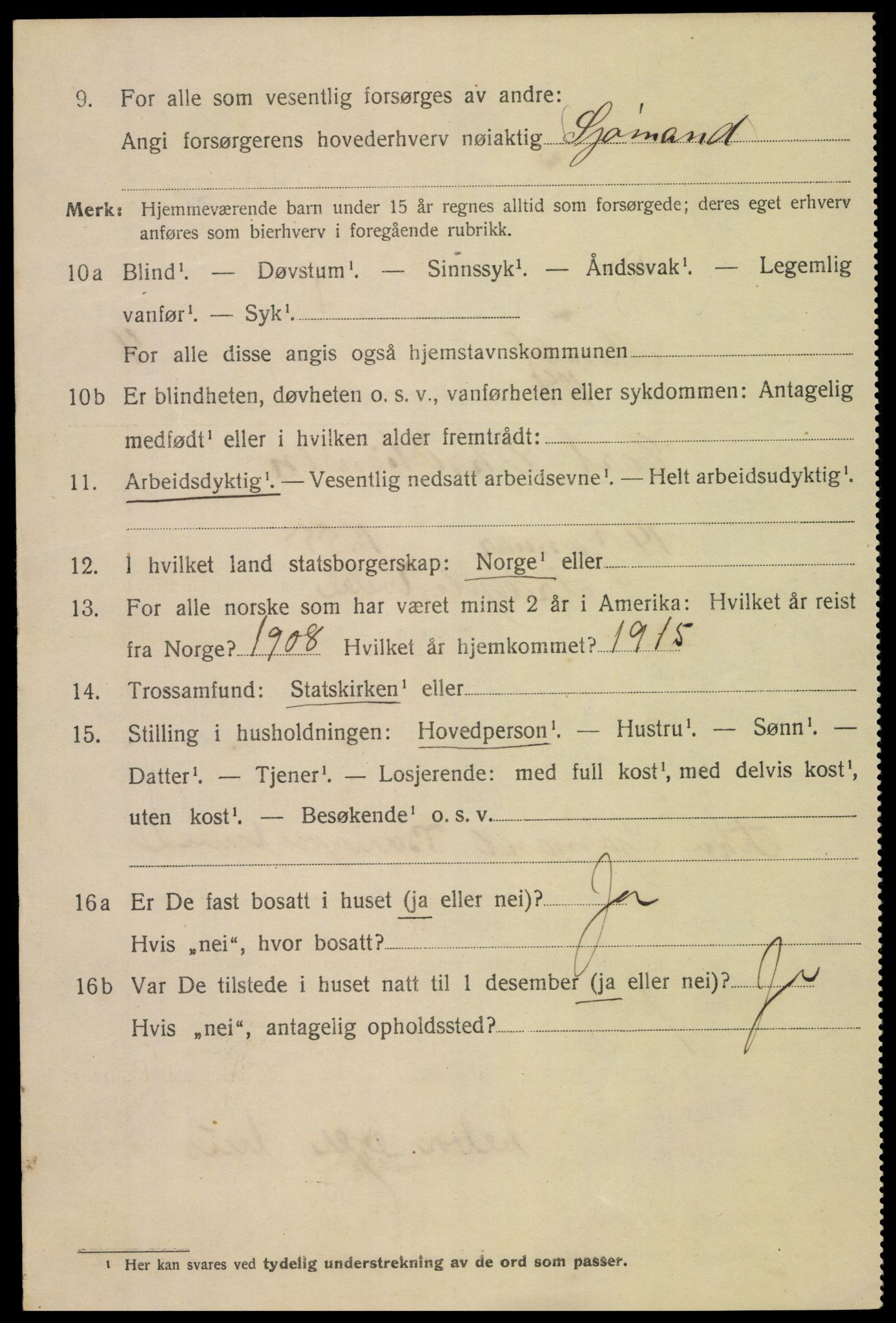 SAK, Folketelling 1920 for 1002 Mandal ladested, 1920, s. 8152