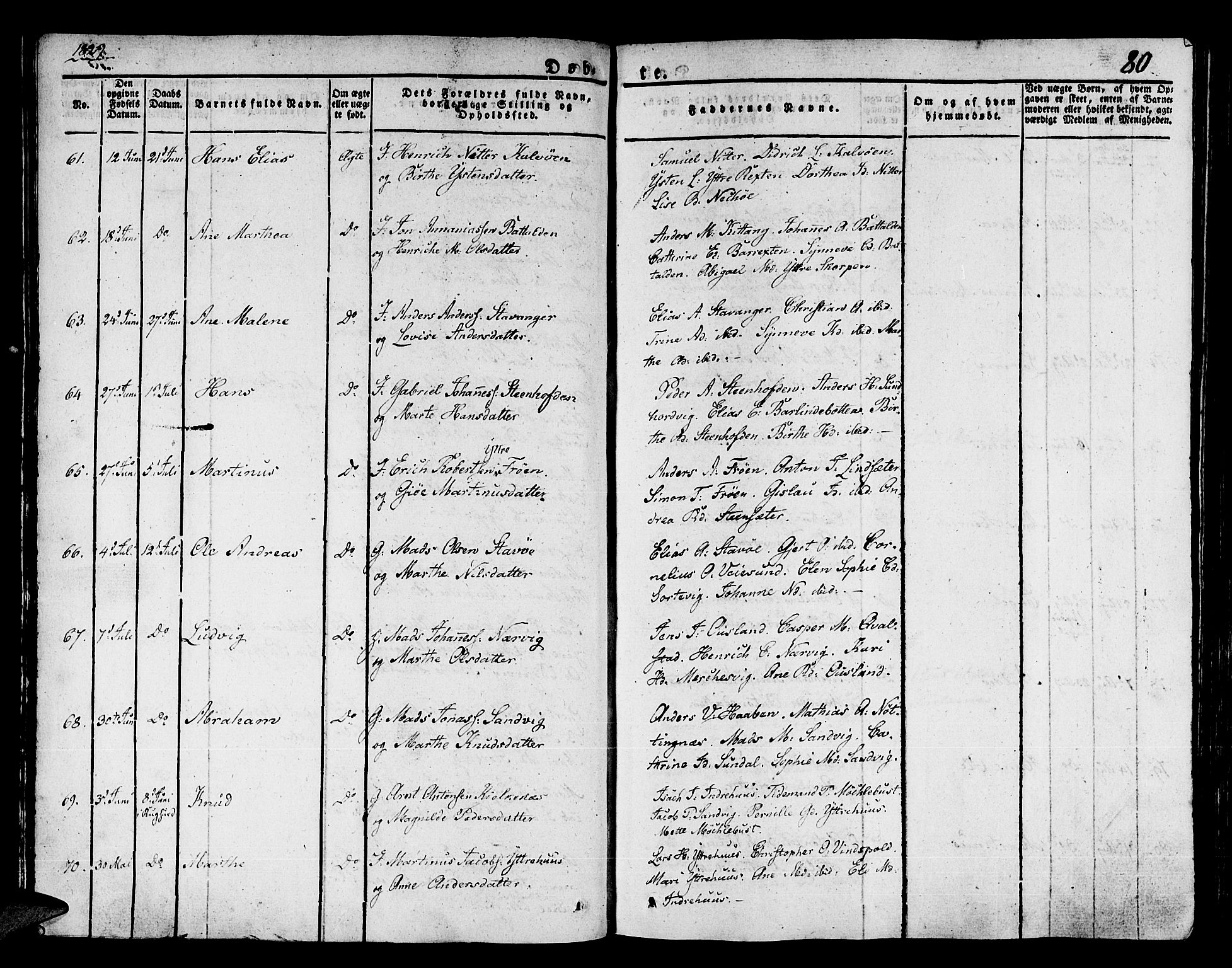 Kinn sokneprestembete, AV/SAB-A-80801/H/Haa/Haaa/L0004/0001: Ministerialbok nr. A 4I, 1822-1840, s. 80