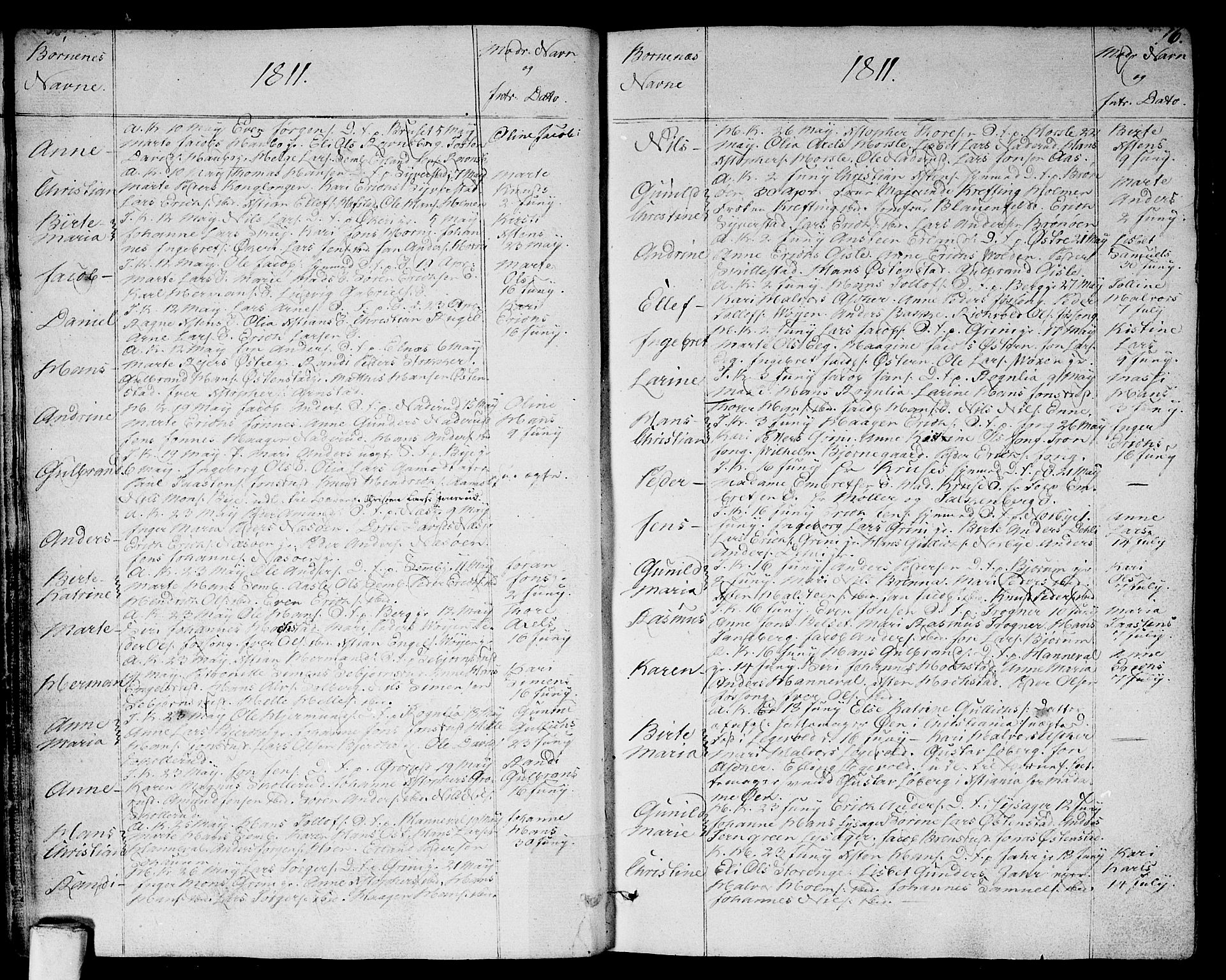 Asker prestekontor Kirkebøker, SAO/A-10256a/F/Fa/L0005: Ministerialbok nr. I 5, 1807-1813, s. 16