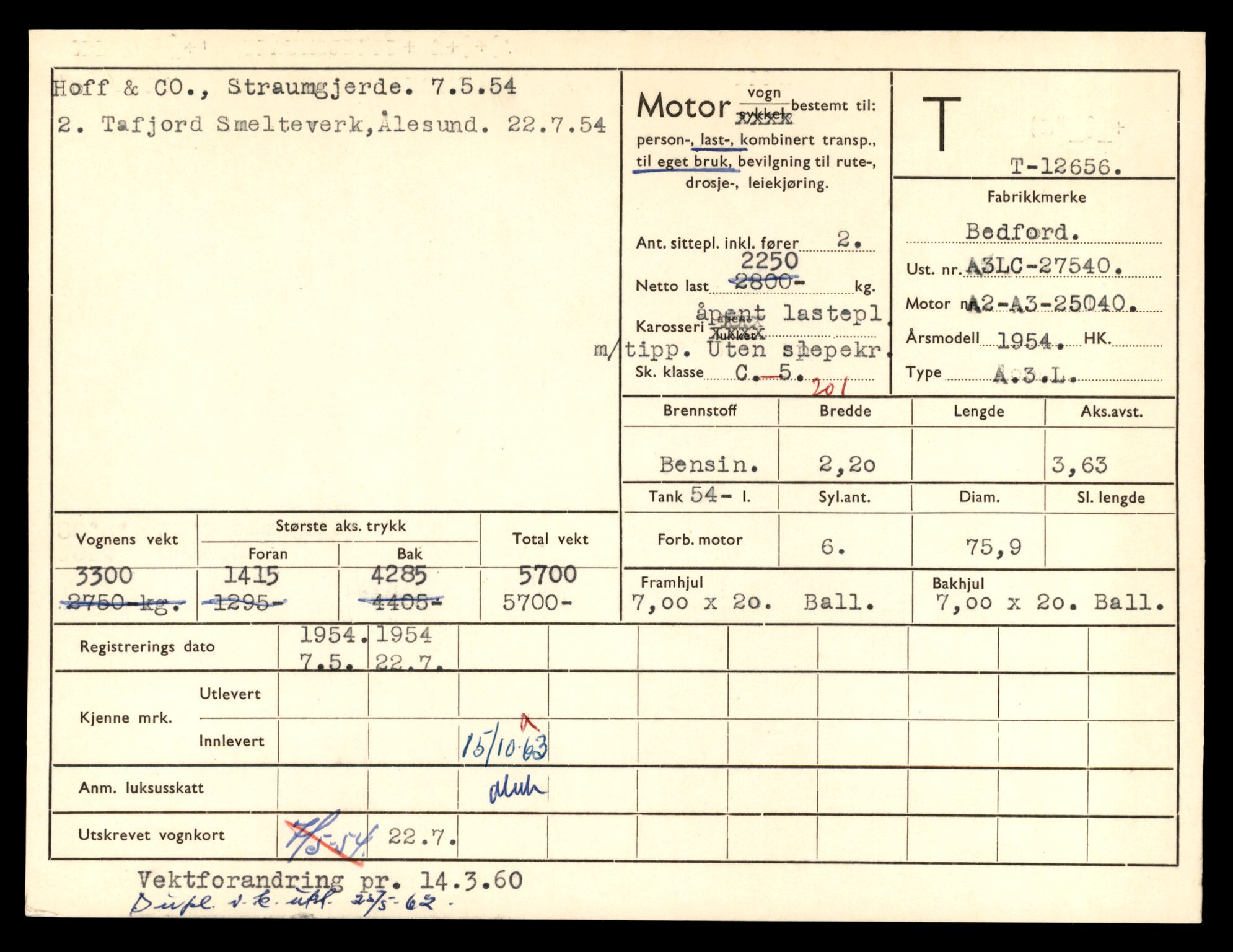 Møre og Romsdal vegkontor - Ålesund trafikkstasjon, AV/SAT-A-4099/F/Fe/L0035: Registreringskort for kjøretøy T 12653 - T 12829, 1927-1998, s. 39