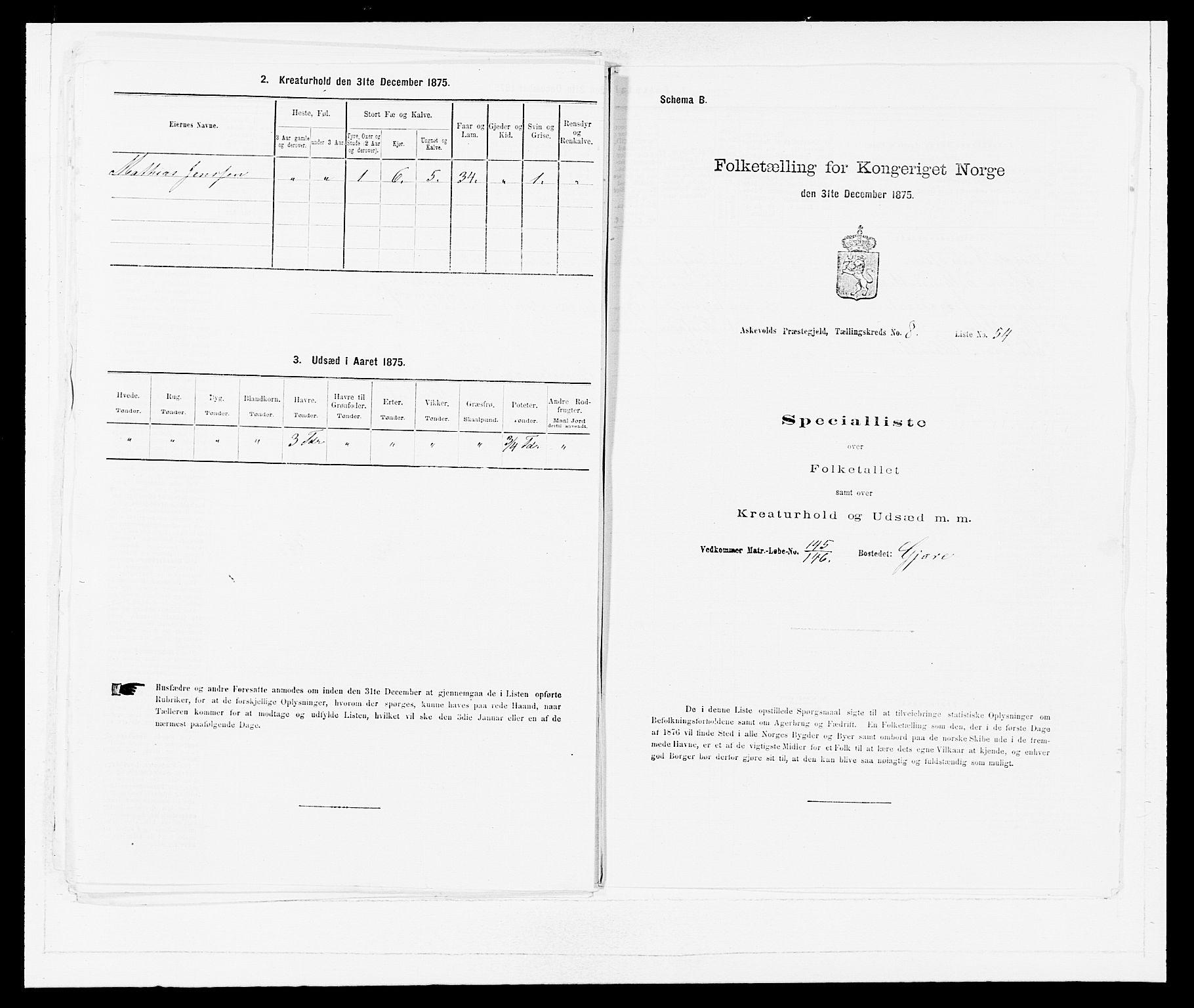 SAB, Folketelling 1875 for 1428P Askvoll prestegjeld, 1875, s. 803