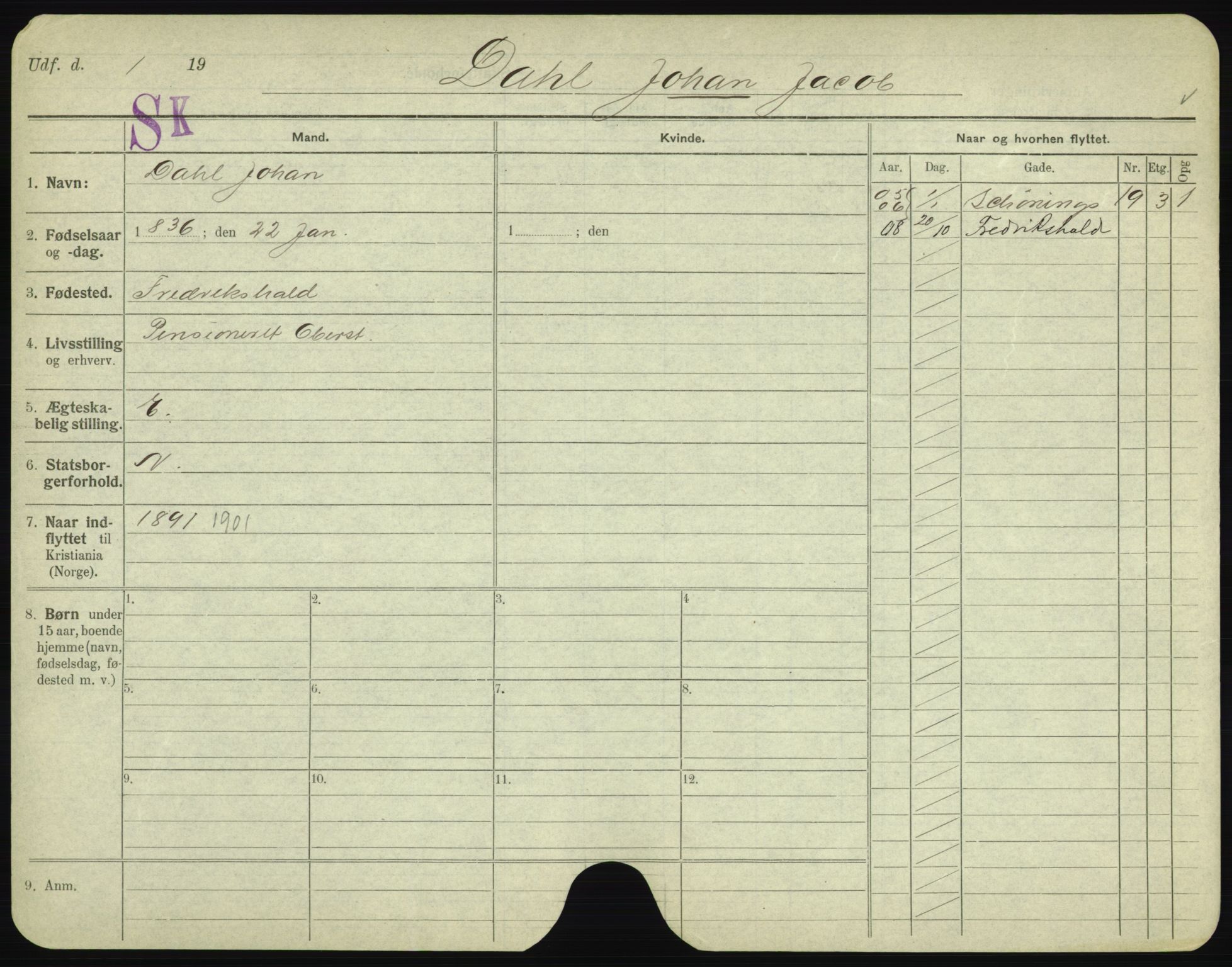 Oslo folkeregister, Registerkort, AV/SAO-A-11715/F/Fa/Fac/L0002: Menn, 1906-1914, s. 523a