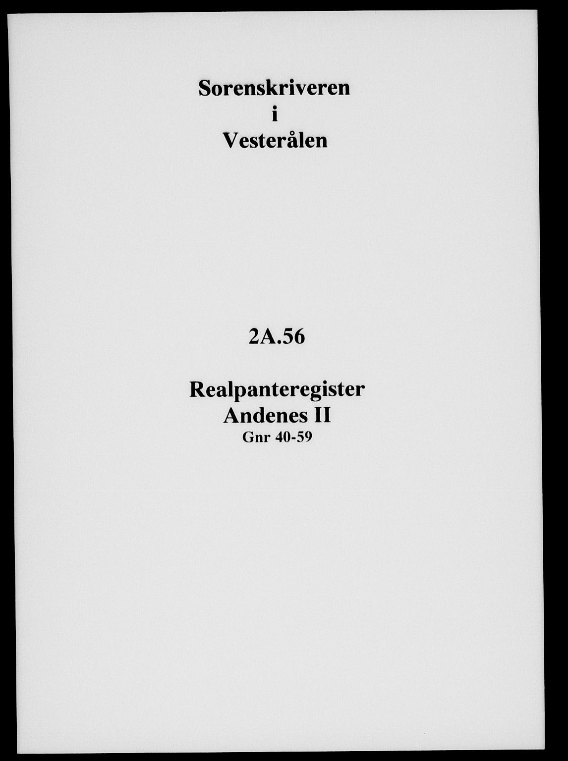 Vesterålen sorenskriveri, SAT/A-4180/1/2/2A/L0056: Panteregister nr. 56
