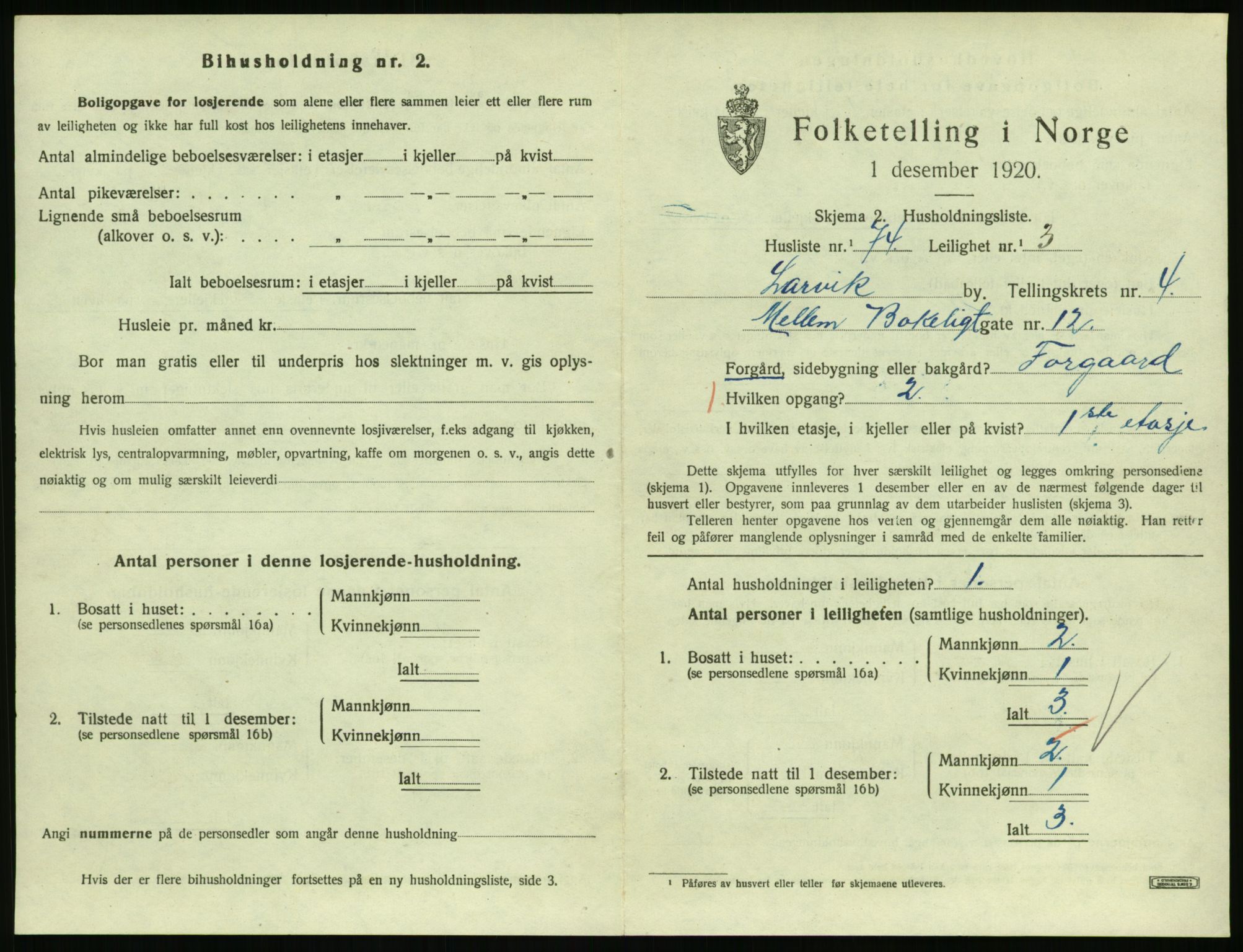 SAKO, Folketelling 1920 for 0707 Larvik kjøpstad, 1920, s. 4514