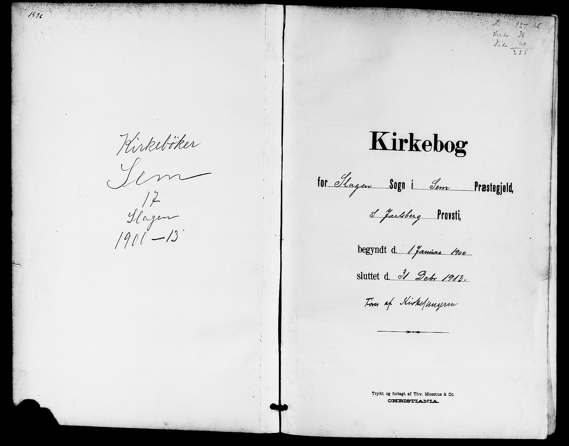 Sem kirkebøker, SAKO/A-5/G/Gb/L0003: Klokkerbok nr. II 3, 1900-1913