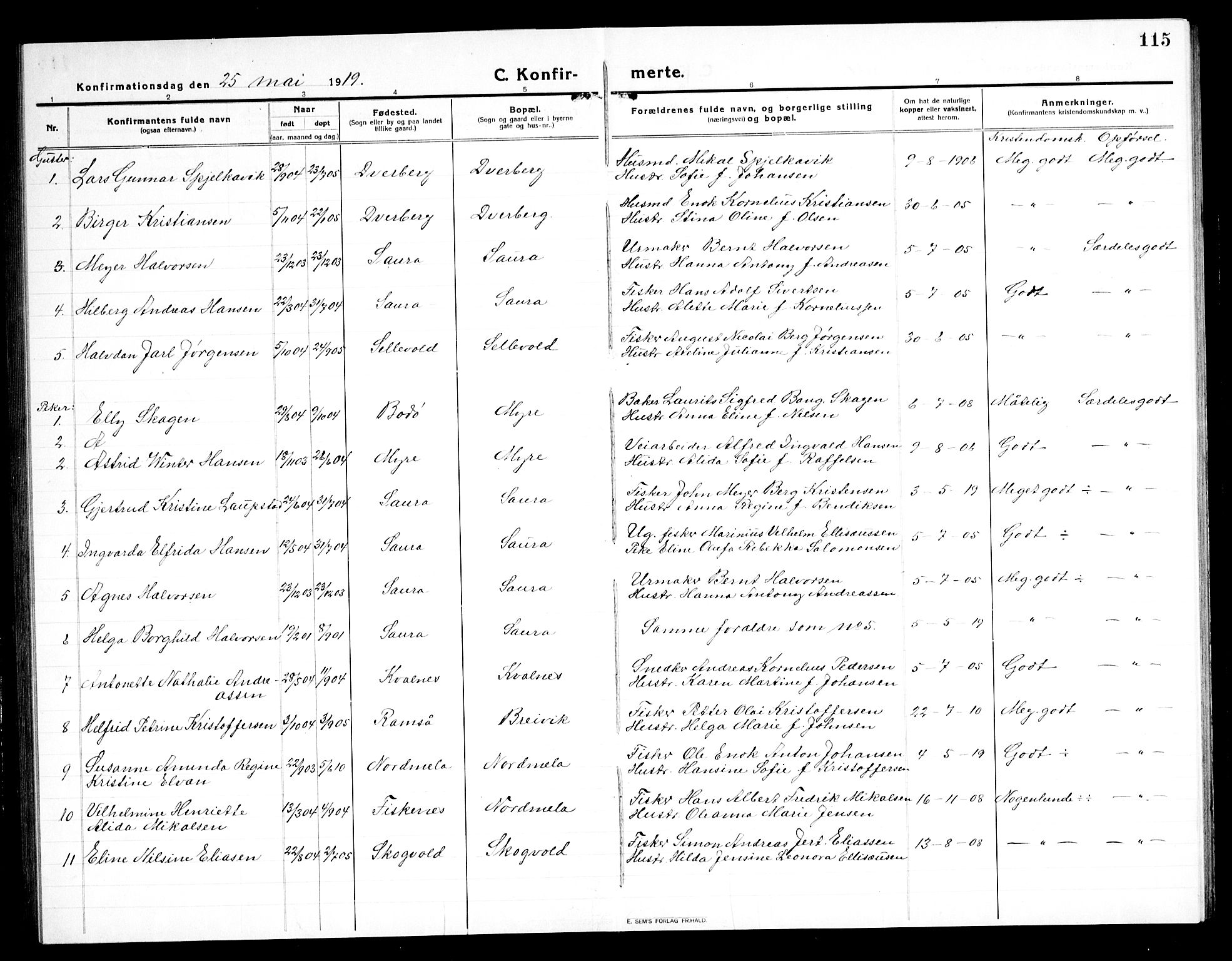 Ministerialprotokoller, klokkerbøker og fødselsregistre - Nordland, AV/SAT-A-1459/897/L1415: Klokkerbok nr. 897C05, 1916-1945, s. 115