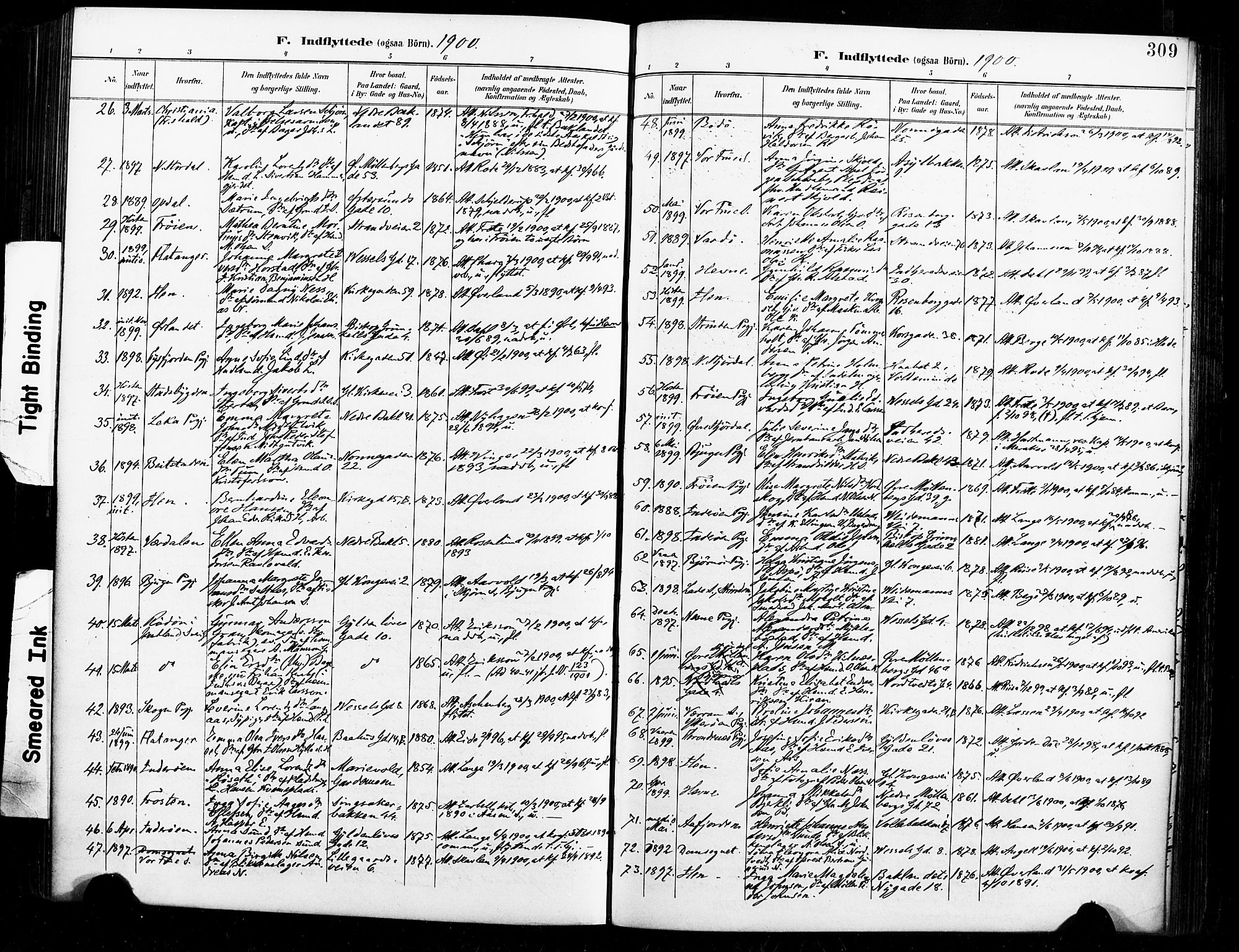 Ministerialprotokoller, klokkerbøker og fødselsregistre - Sør-Trøndelag, AV/SAT-A-1456/604/L0198: Ministerialbok nr. 604A19, 1893-1900, s. 309