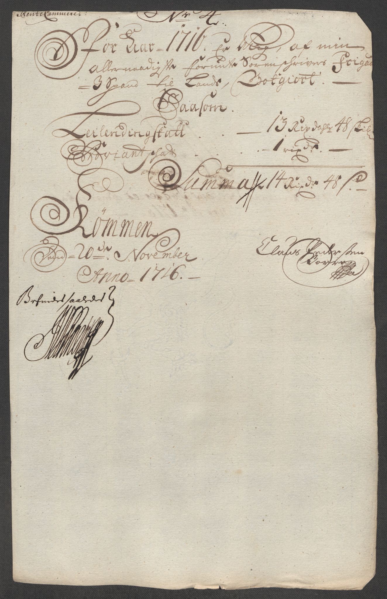 Rentekammeret inntil 1814, Reviderte regnskaper, Fogderegnskap, AV/RA-EA-4092/R57/L3864: Fogderegnskap Fosen, 1716, s. 187