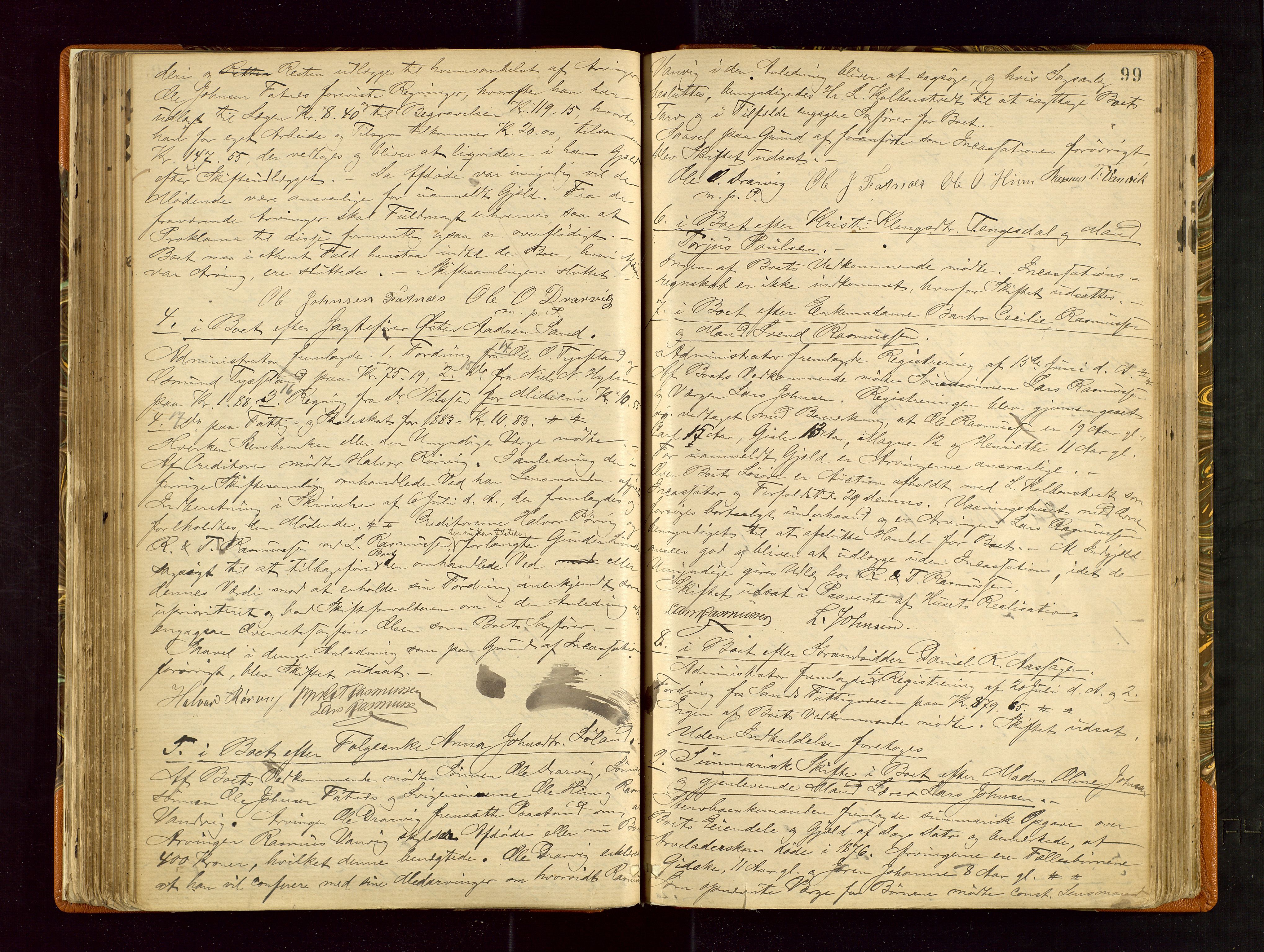 Ryfylke tingrett, AV/SAST-A-100055/001/IV/IVF/L0004: Skifteforhandlingsprotokoll A 4, 1880-1885, s. 99