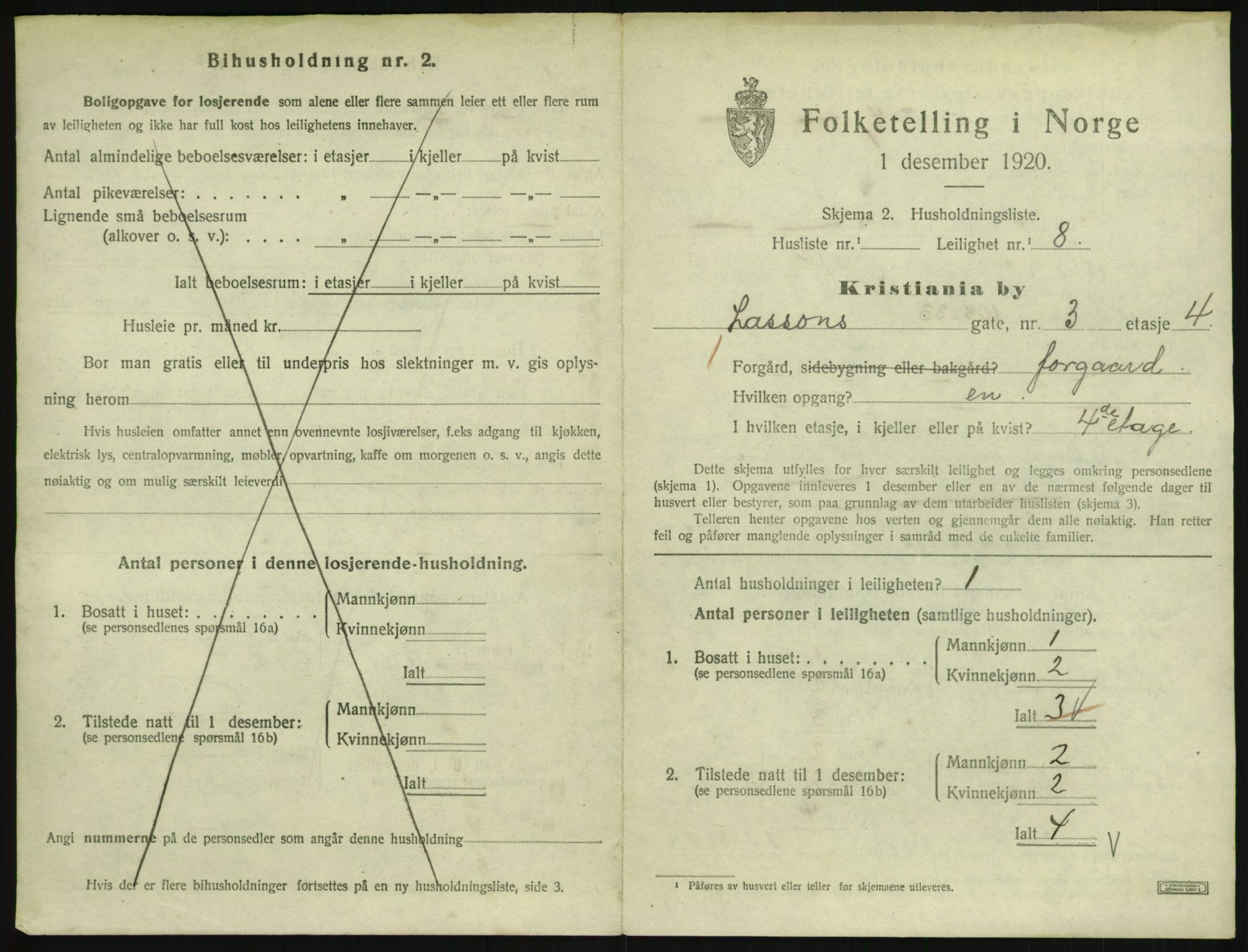 SAO, Folketelling 1920 for 0301 Kristiania kjøpstad, 1920, s. 58294