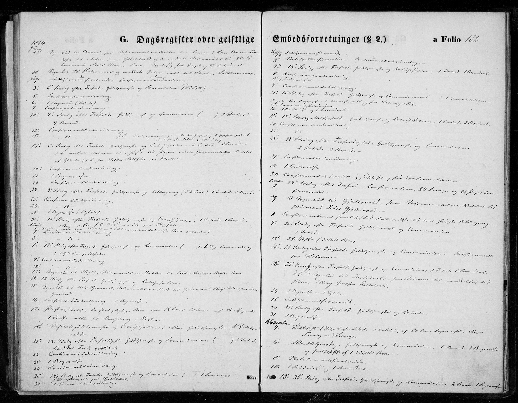 Ministerialprotokoller, klokkerbøker og fødselsregistre - Nord-Trøndelag, AV/SAT-A-1458/721/L0206: Ministerialbok nr. 721A01, 1864-1874, s. 182