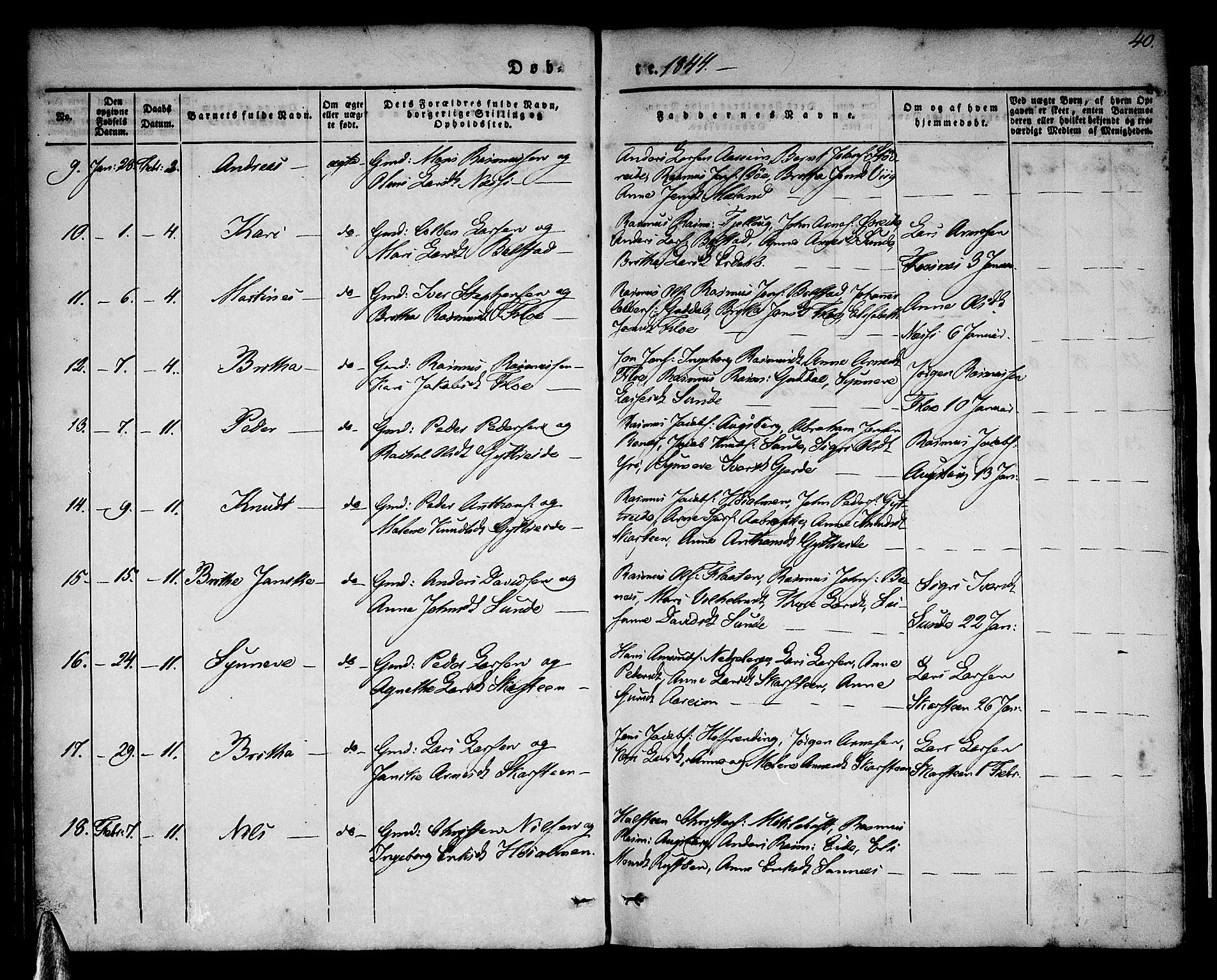 Stryn Sokneprestembete, AV/SAB-A-82501: Ministerialbok nr. A 1, 1832-1845, s. 40