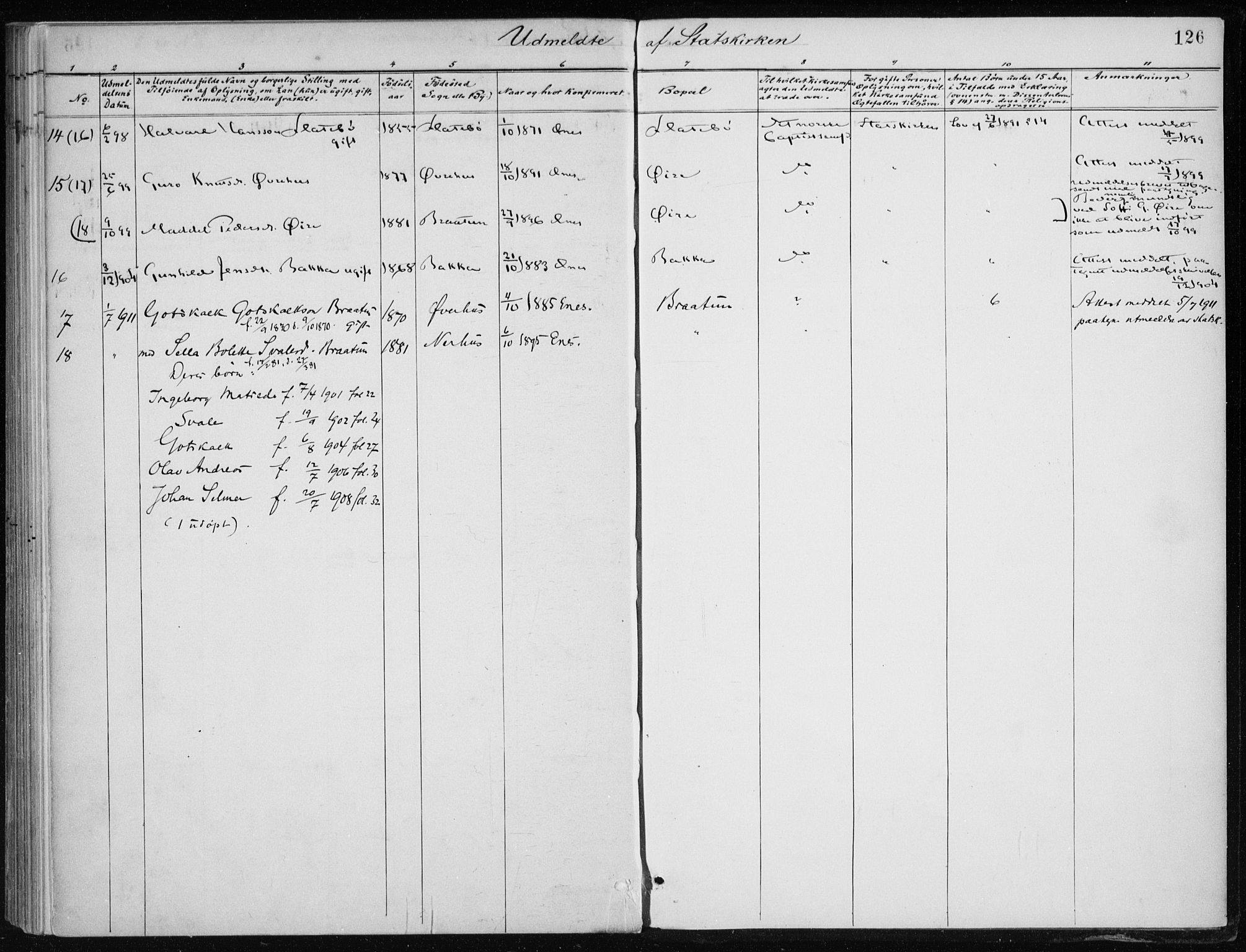 Kvinnherad sokneprestembete, AV/SAB-A-76401/H/Haa: Ministerialbok nr. F 1, 1887-1912, s. 126