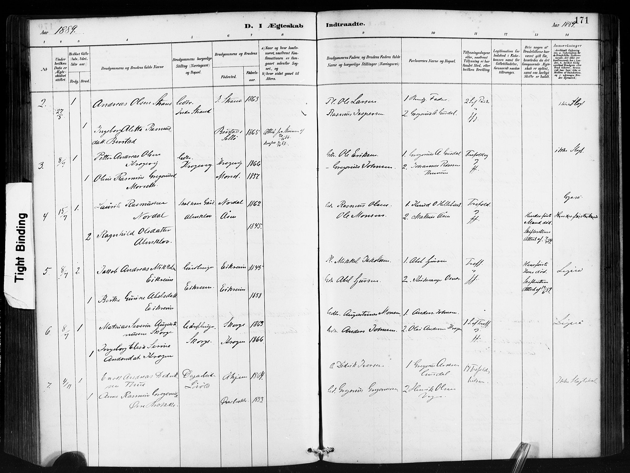 Ministerialprotokoller, klokkerbøker og fødselsregistre - Møre og Romsdal, AV/SAT-A-1454/501/L0008: Ministerialbok nr. 501A08, 1885-1901, s. 171