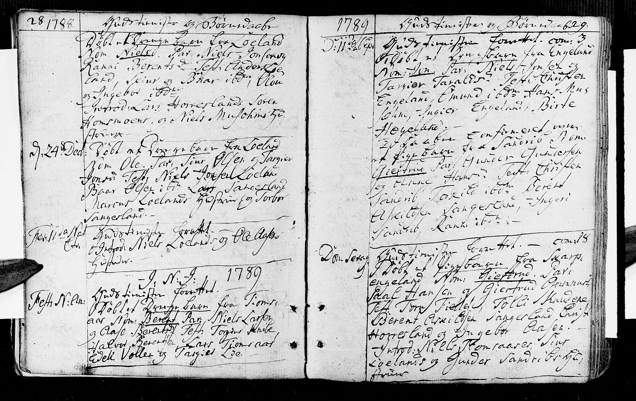 Vennesla sokneprestkontor, AV/SAK-1111-0045/Fa/Fac/L0002: Ministerialbok nr. A 2, 1785-1834, s. 28-29