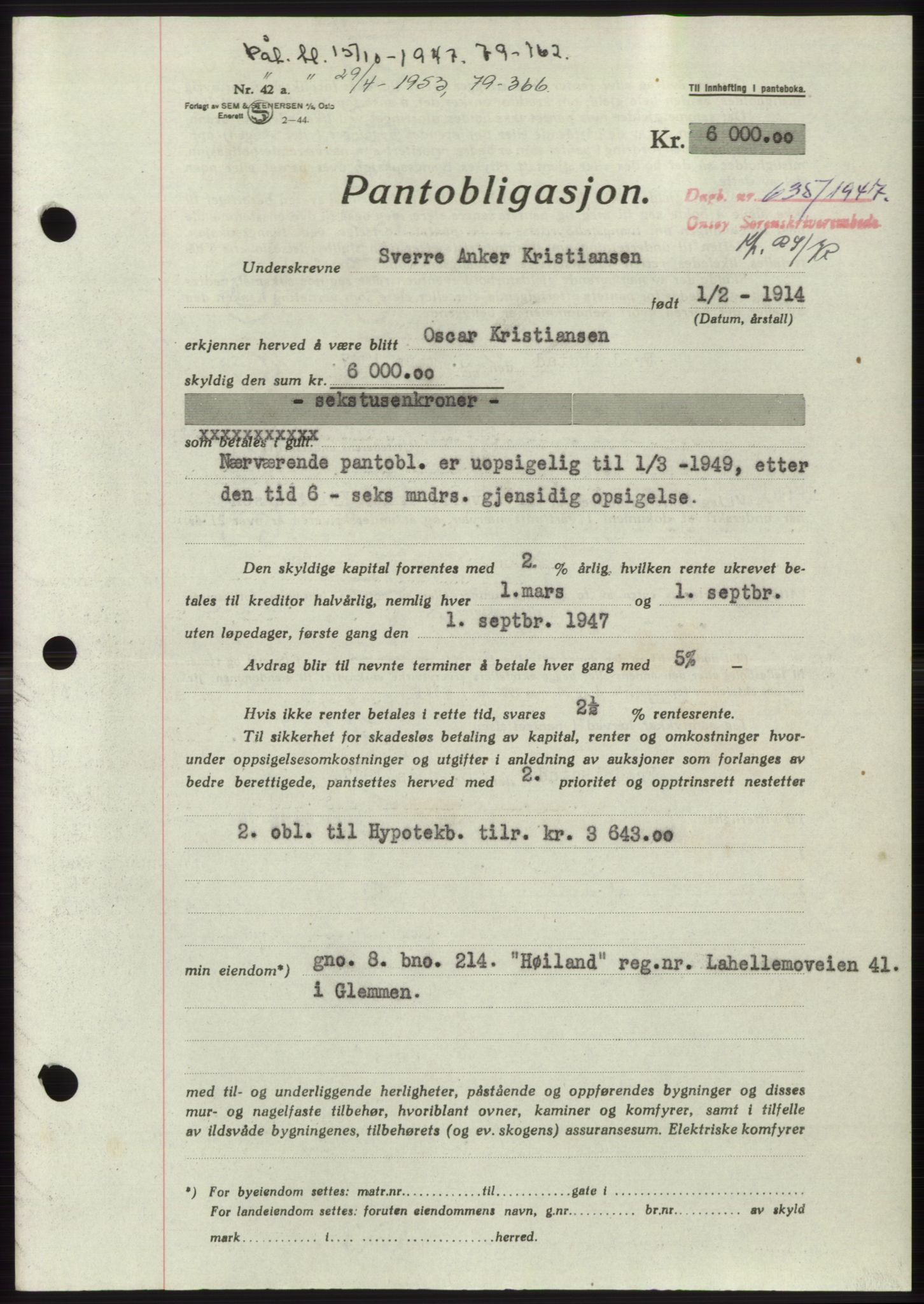 Onsøy sorenskriveri, SAO/A-10474/G/Ga/Gac/L0005: Pantebok nr. B 9-5, 1946-1947, Dagboknr: 635/1947