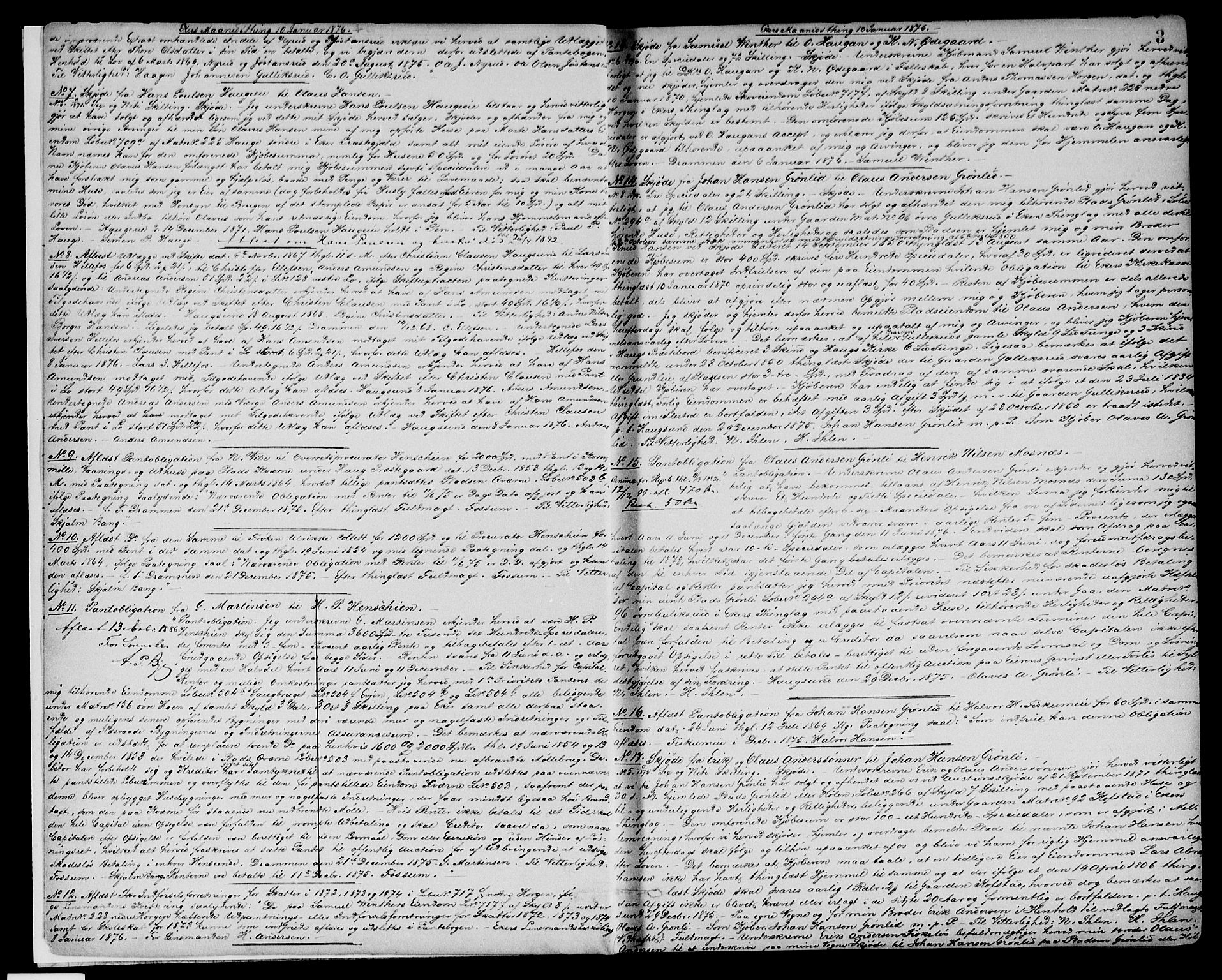Eiker, Modum og Sigdal sorenskriveri, SAKO/A-123/G/Ga/Gaa/L0018a: Pantebok nr. I 18a, 1876-1878, s. 3