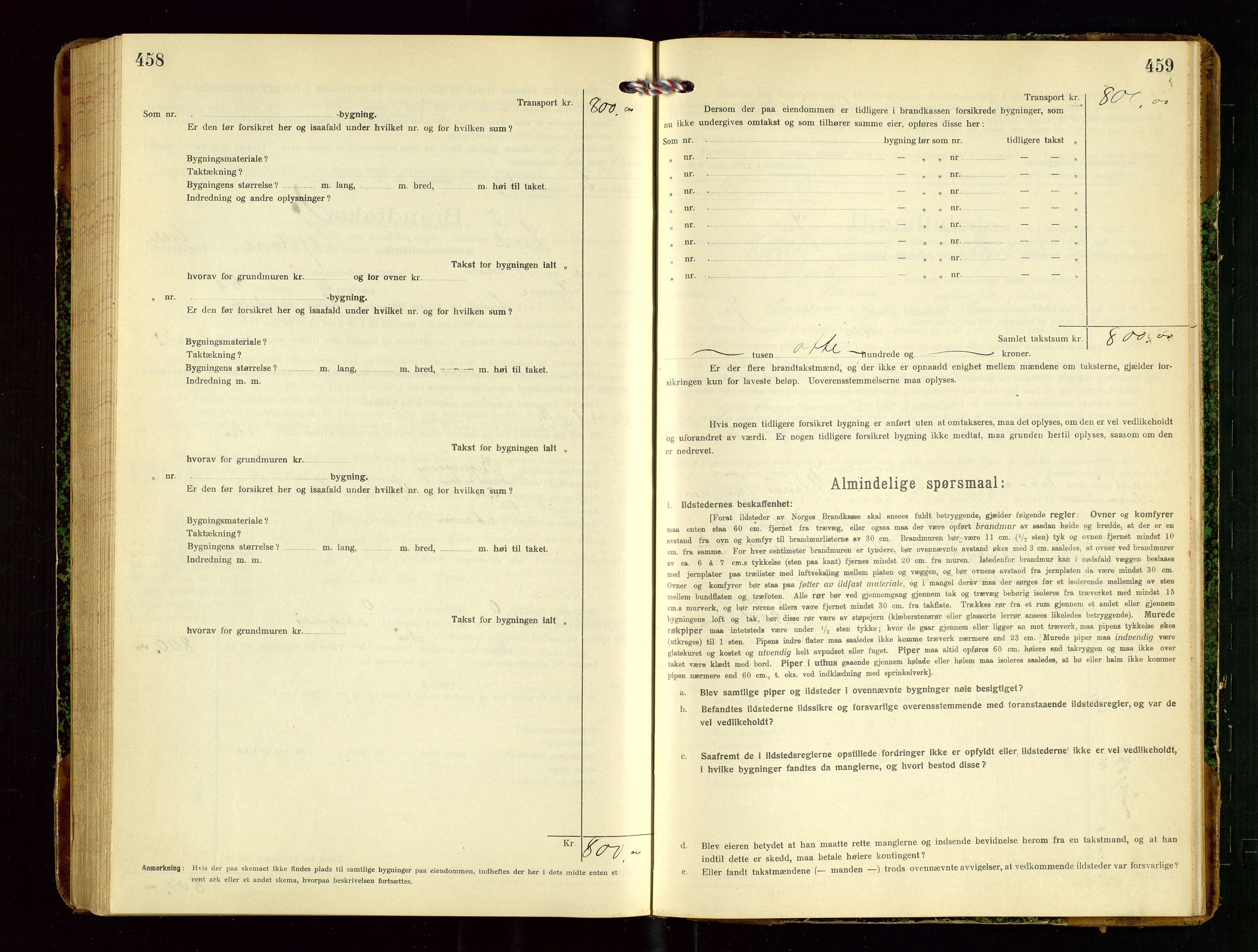 Lund lensmannskontor, AV/SAST-A-100303/Gob/L0003: "Brandtakstprotokol", 1918-1921, s. 458-459