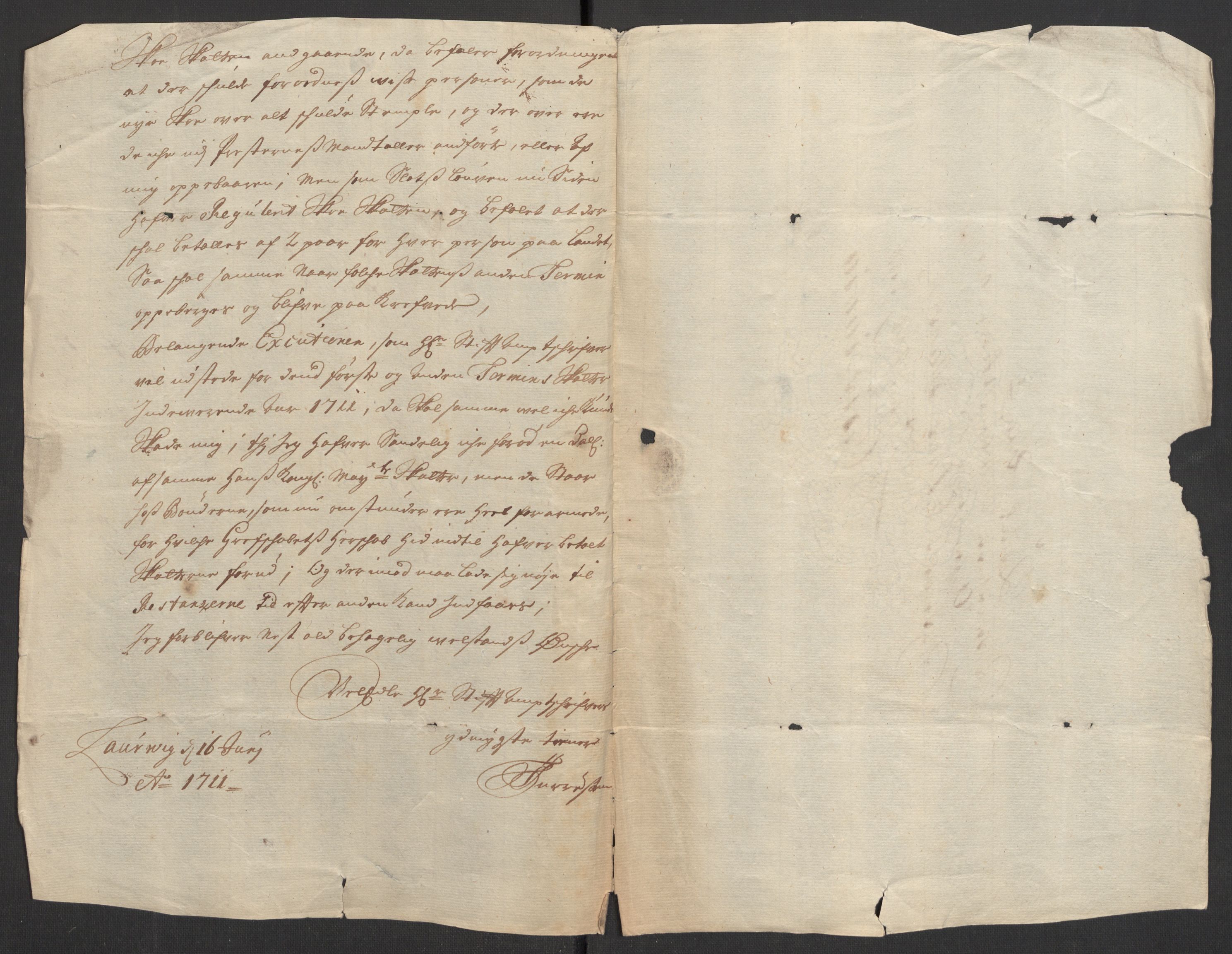 Rentekammeret inntil 1814, Reviderte regnskaper, Fogderegnskap, AV/RA-EA-4092/R33/L1982: Fogderegnskap Larvik grevskap, 1711, s. 253