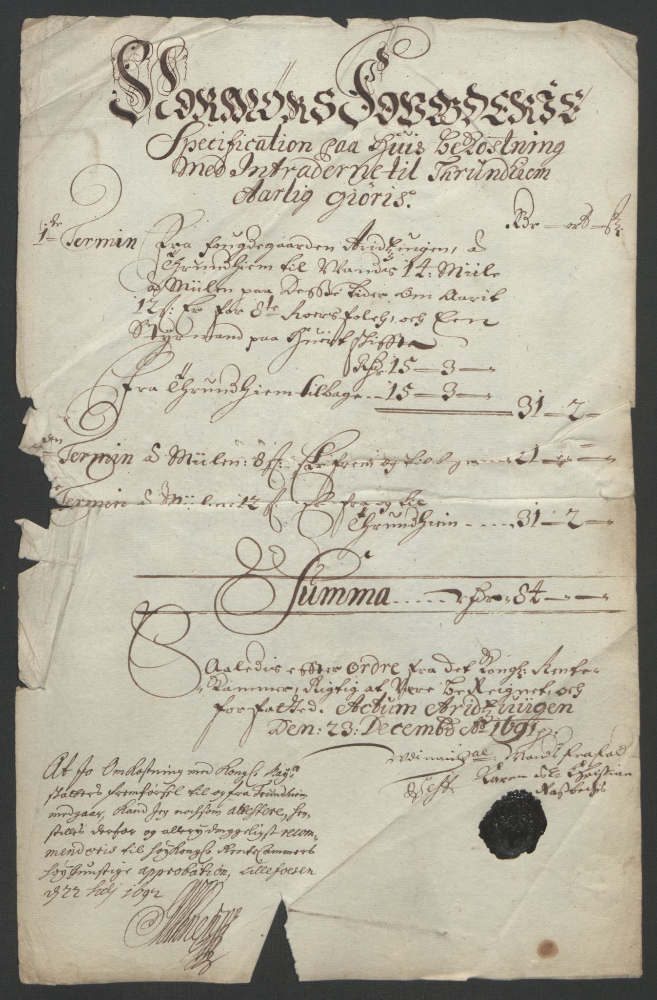 Rentekammeret inntil 1814, Reviderte regnskaper, Fogderegnskap, RA/EA-4092/R56/L3734: Fogderegnskap Nordmøre, 1690-1691, s. 459