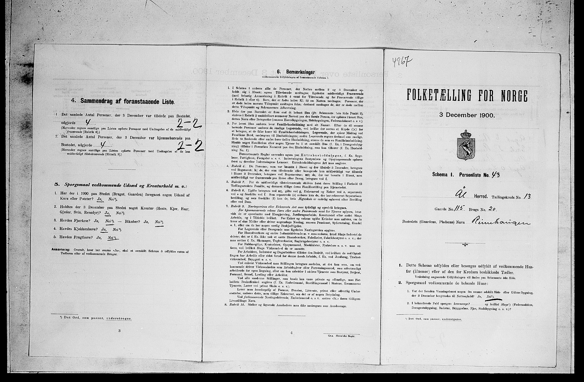 RA, Folketelling 1900 for 0619 Ål herred, 1900, s. 1084