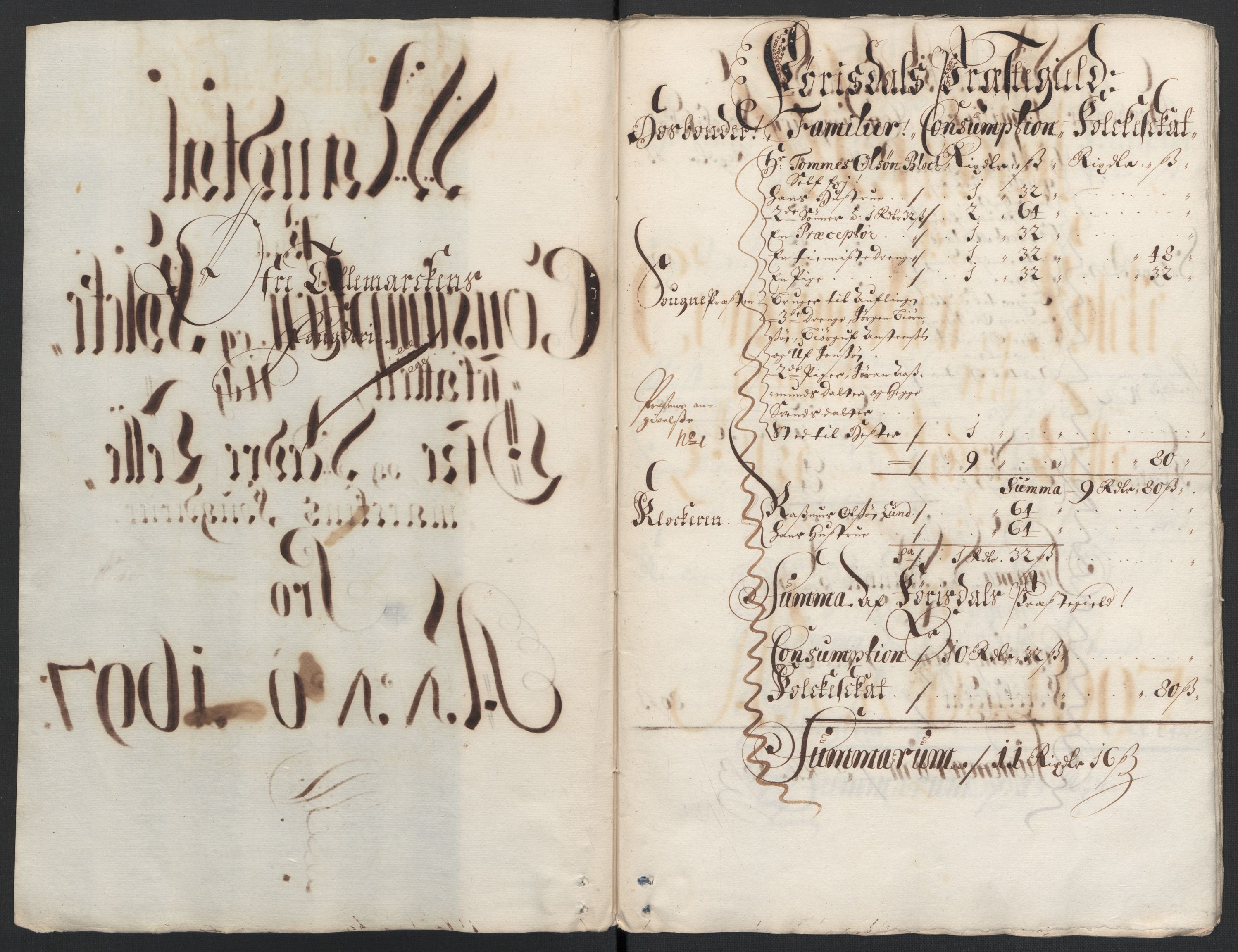 Rentekammeret inntil 1814, Reviderte regnskaper, Fogderegnskap, RA/EA-4092/R36/L2097: Fogderegnskap Øvre og Nedre Telemark og Bamble, 1697, s. 7