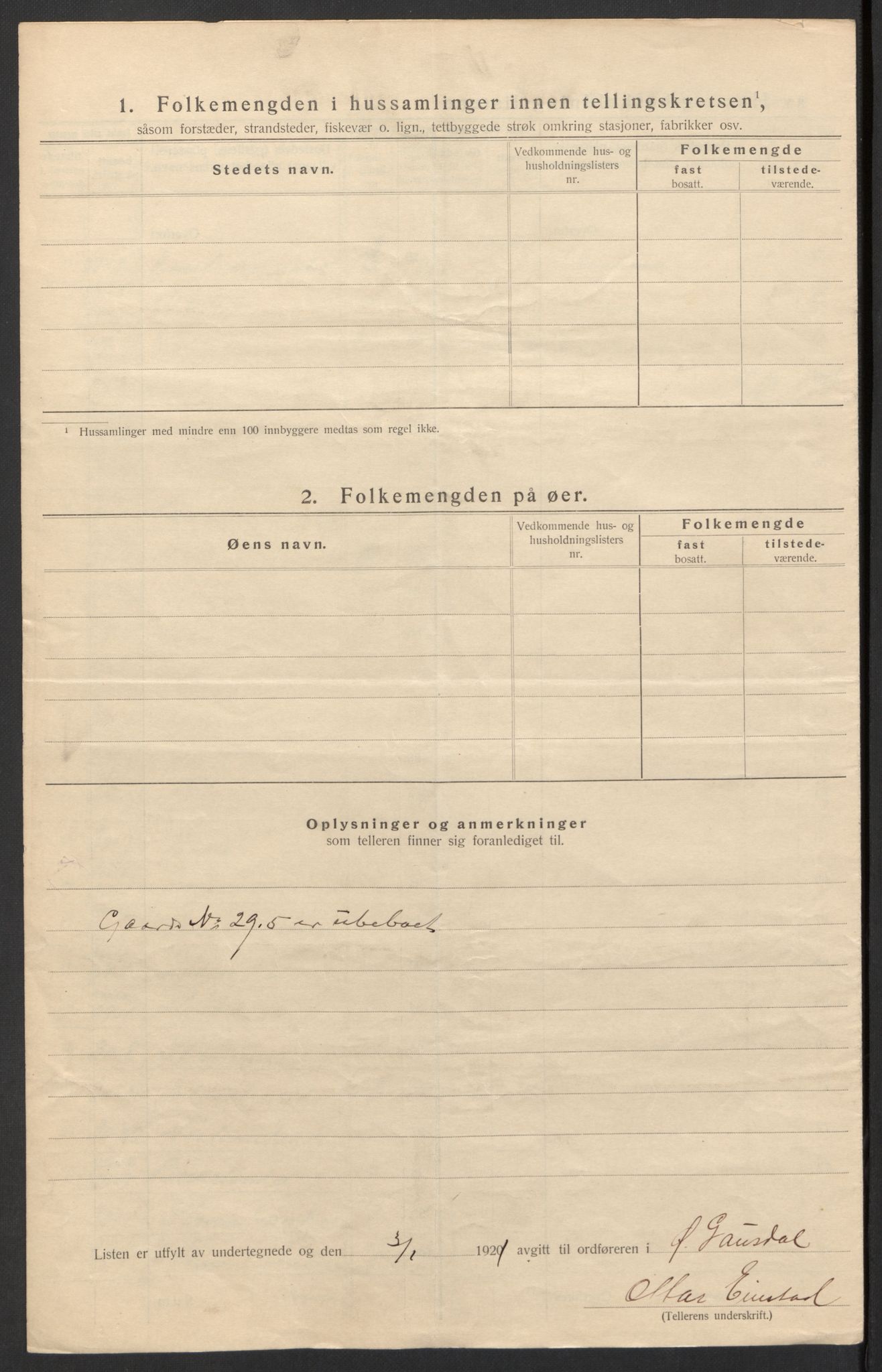 SAH, Folketelling 1920 for 0522 Østre Gausdal herred, 1920, s. 31