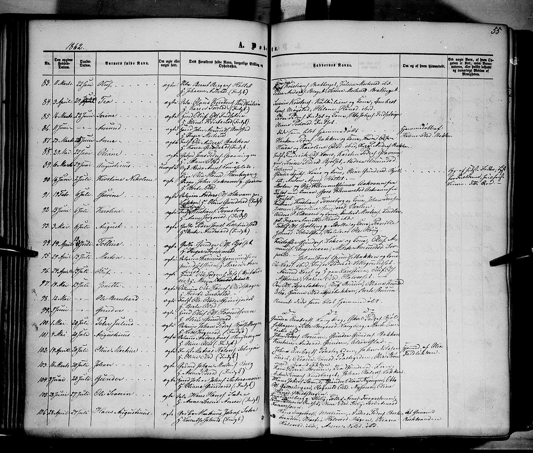 Elverum prestekontor, AV/SAH-PREST-044/H/Ha/Haa/L0010: Ministerialbok nr. 10, 1857-1868, s. 55