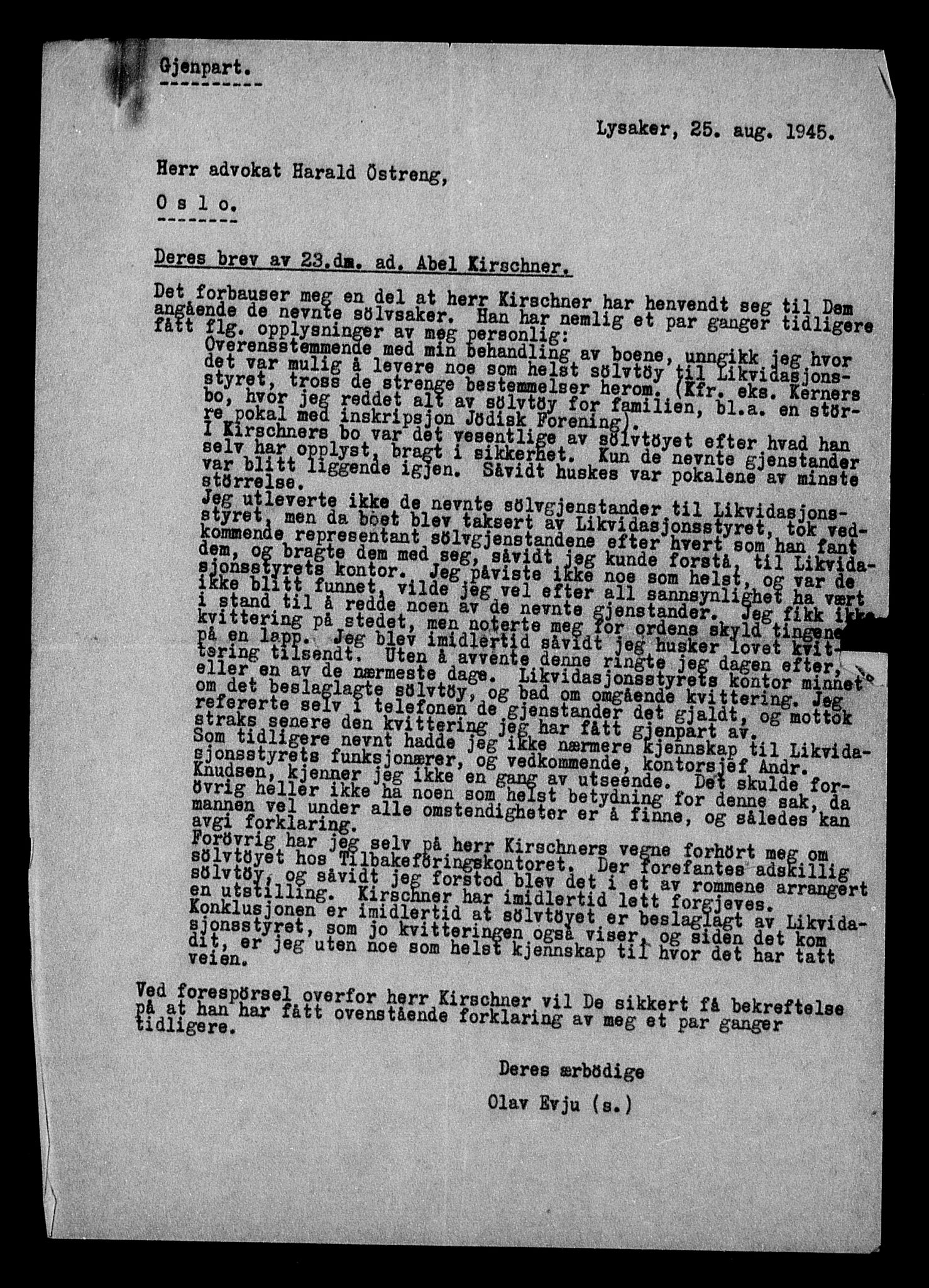 Justisdepartementet, Tilbakeføringskontoret for inndratte formuer, AV/RA-S-1564/H/Hc/Hcc/L0951: --, 1945-1947, s. 381