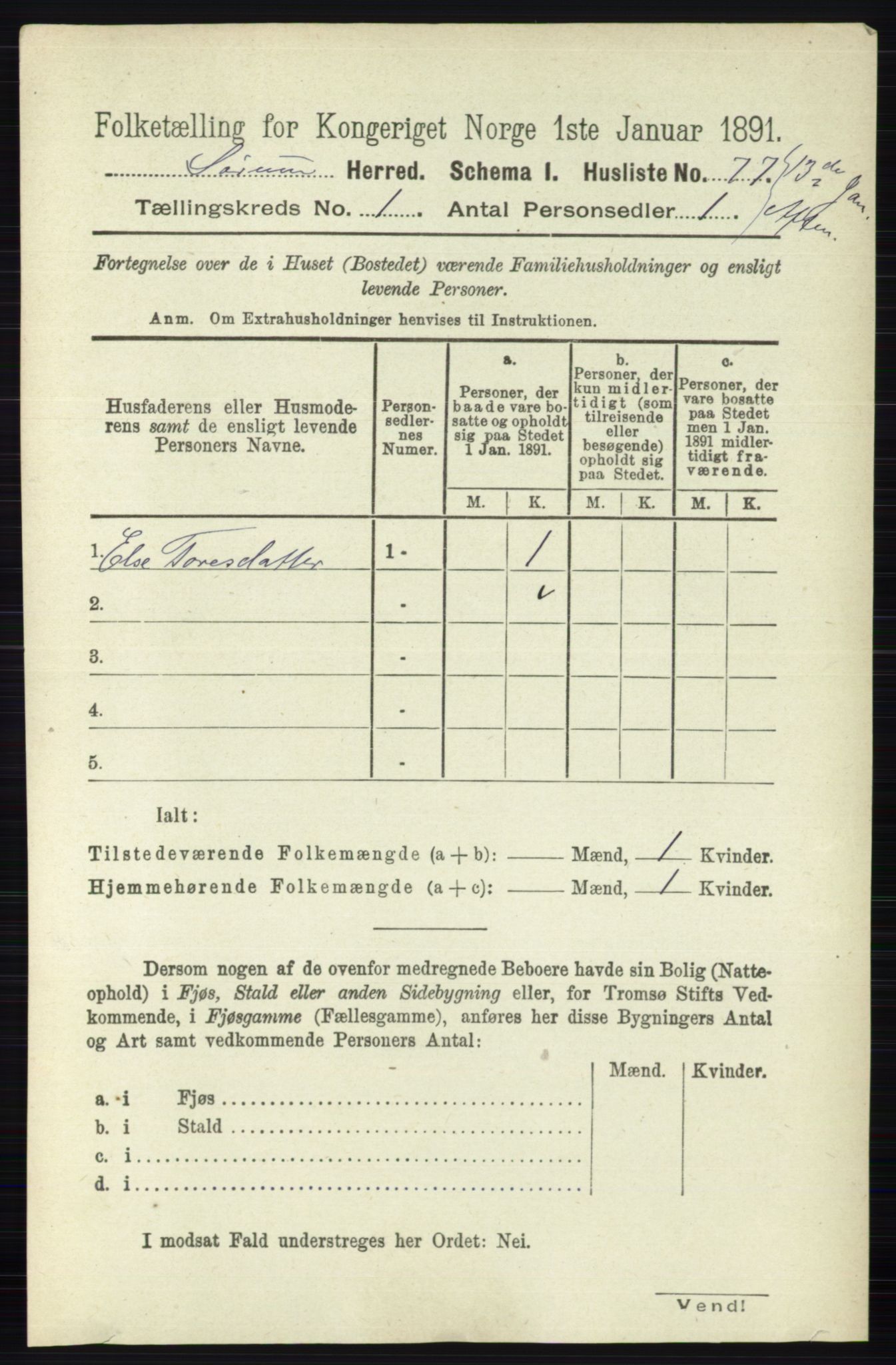 RA, Folketelling 1891 for 0226 Sørum herred, 1891, s. 96