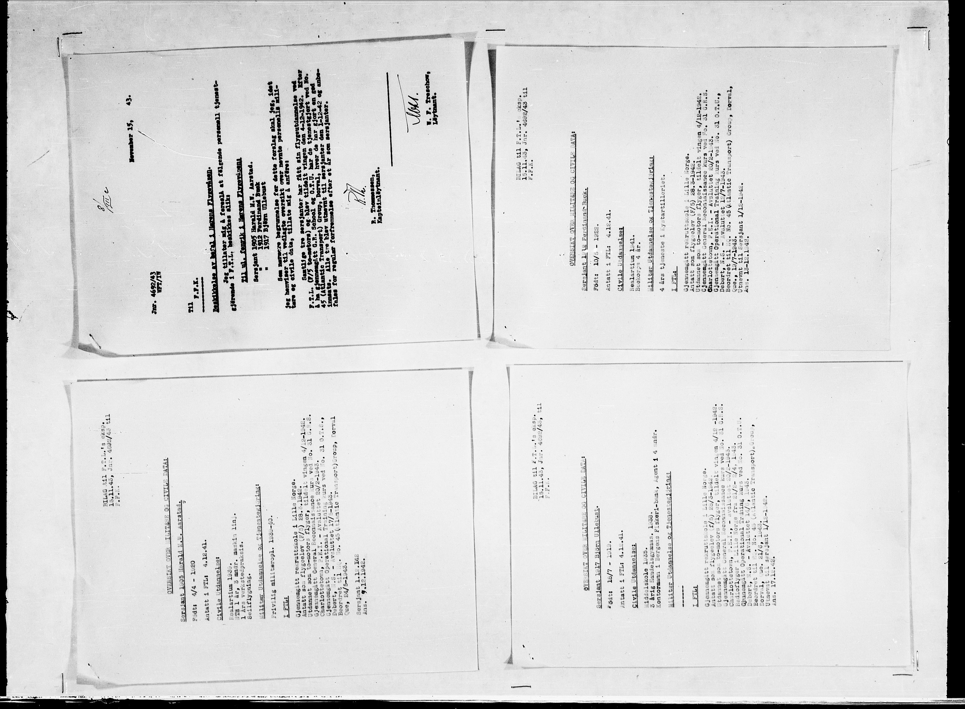 Forsvaret, Flyvåpnenes treningsleir 1940-1945, AV/RA-RAFA-3974/V/L0038: Ekspedisjonskontoret. 8. Personellkontoret, 1940-1945