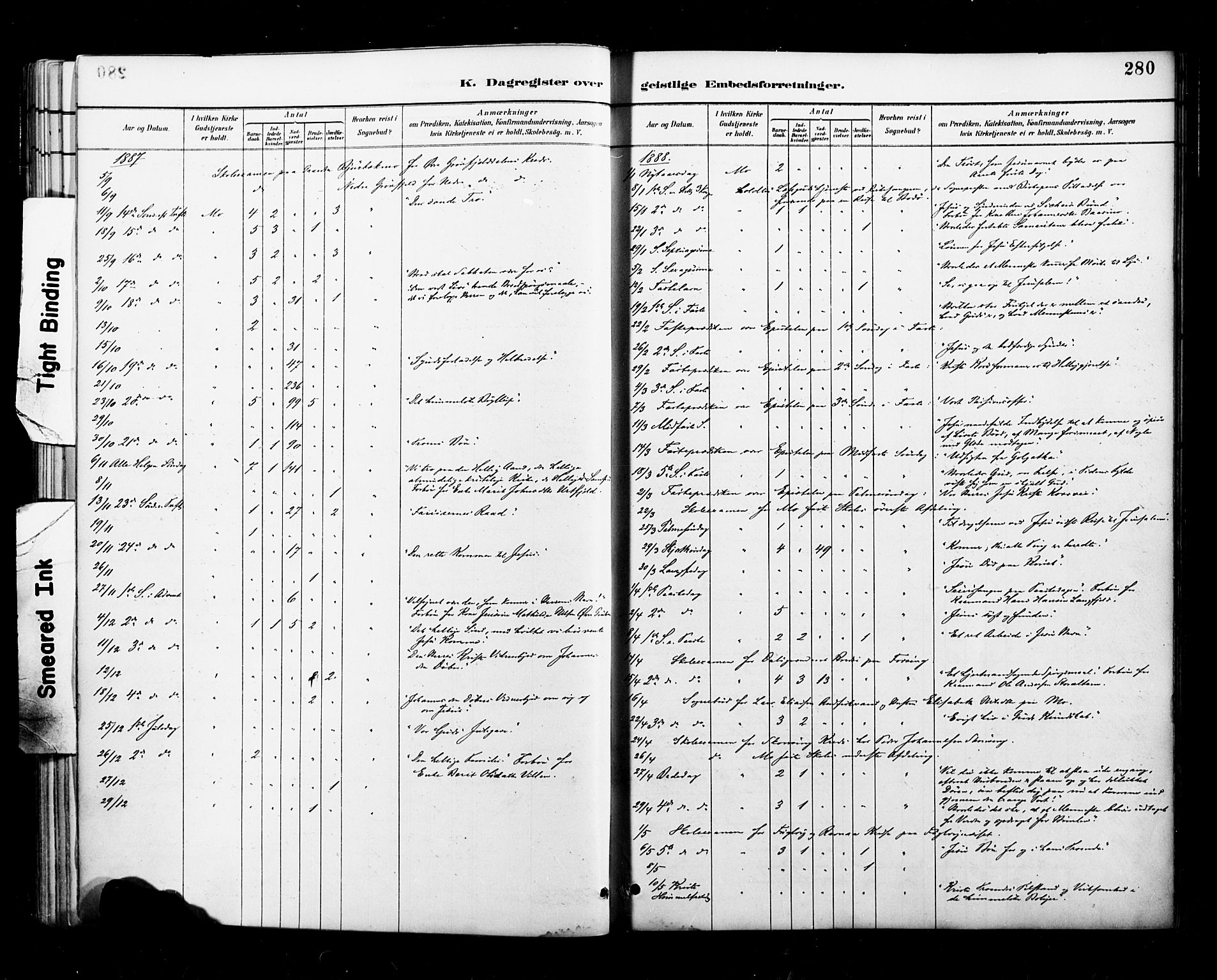 Ministerialprotokoller, klokkerbøker og fødselsregistre - Nordland, SAT/A-1459/827/L0401: Ministerialbok nr. 827A13, 1887-1905, s. 280