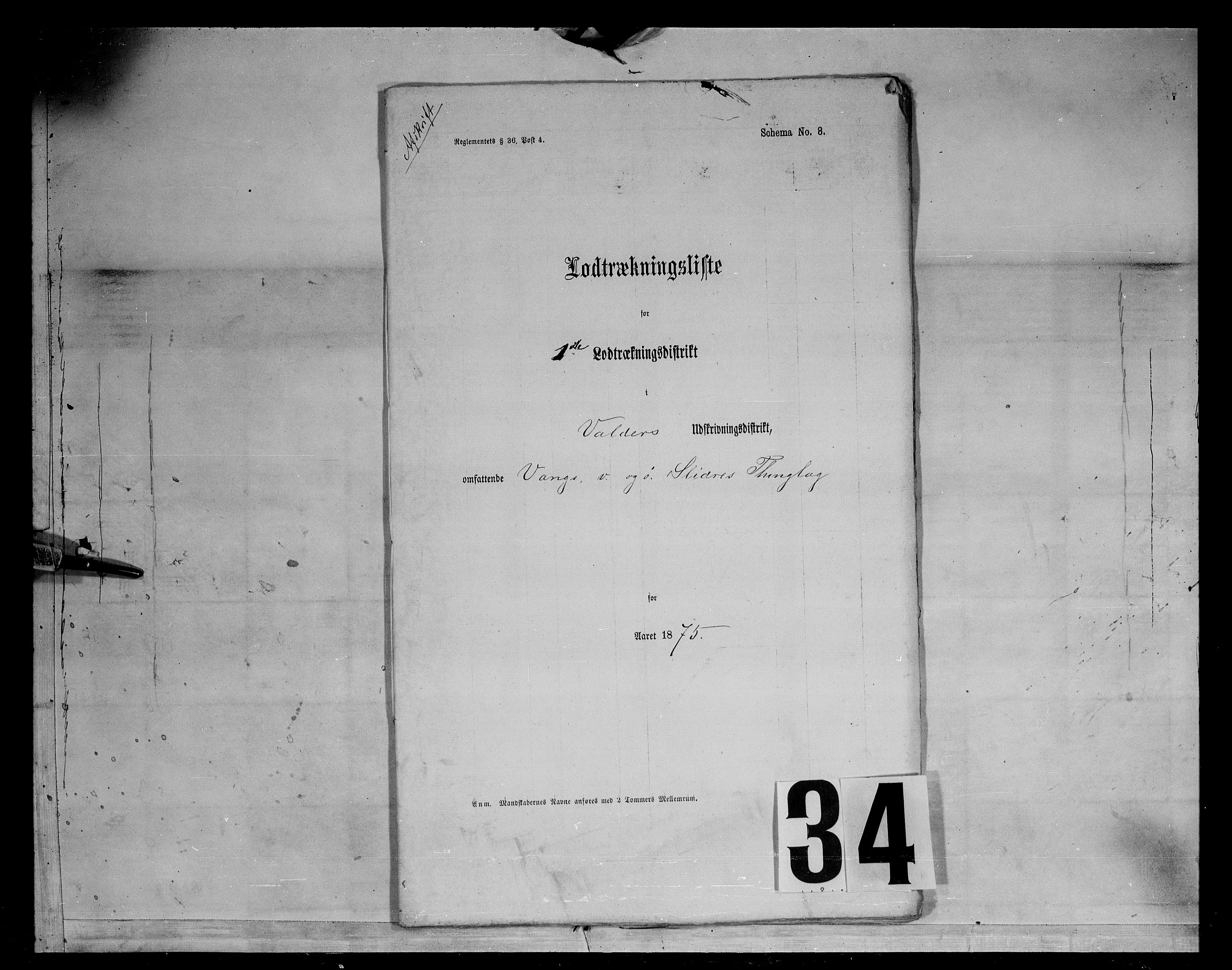 Fylkesmannen i Oppland, SAH/FYO-002/1/K/Kg/L1171: Øystre og Vestre Slidre, Vang i Valdres, 1860-1879, s. 322