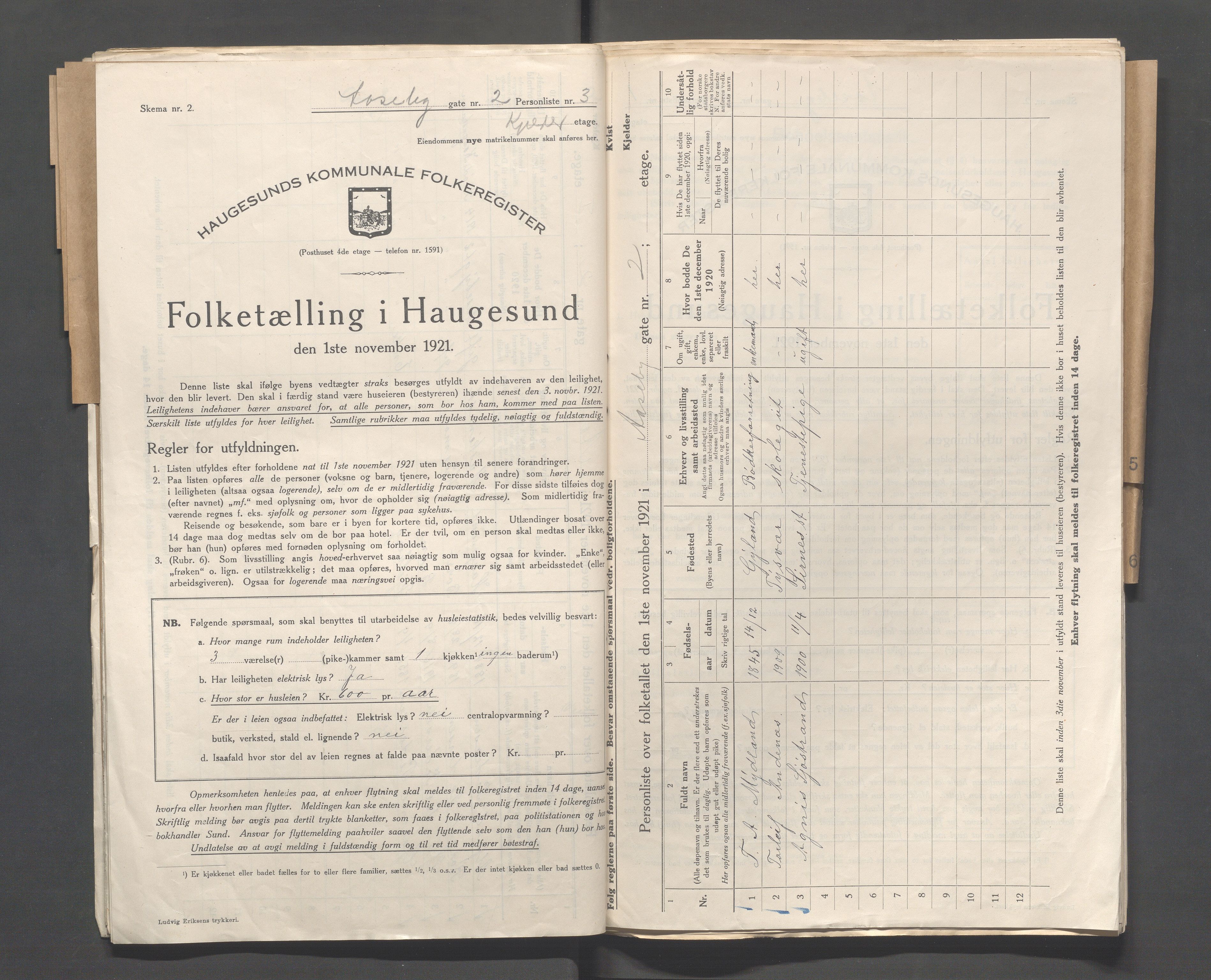 IKAR, Kommunal folketelling 1.11.1921 for Haugesund, 1921, s. 23