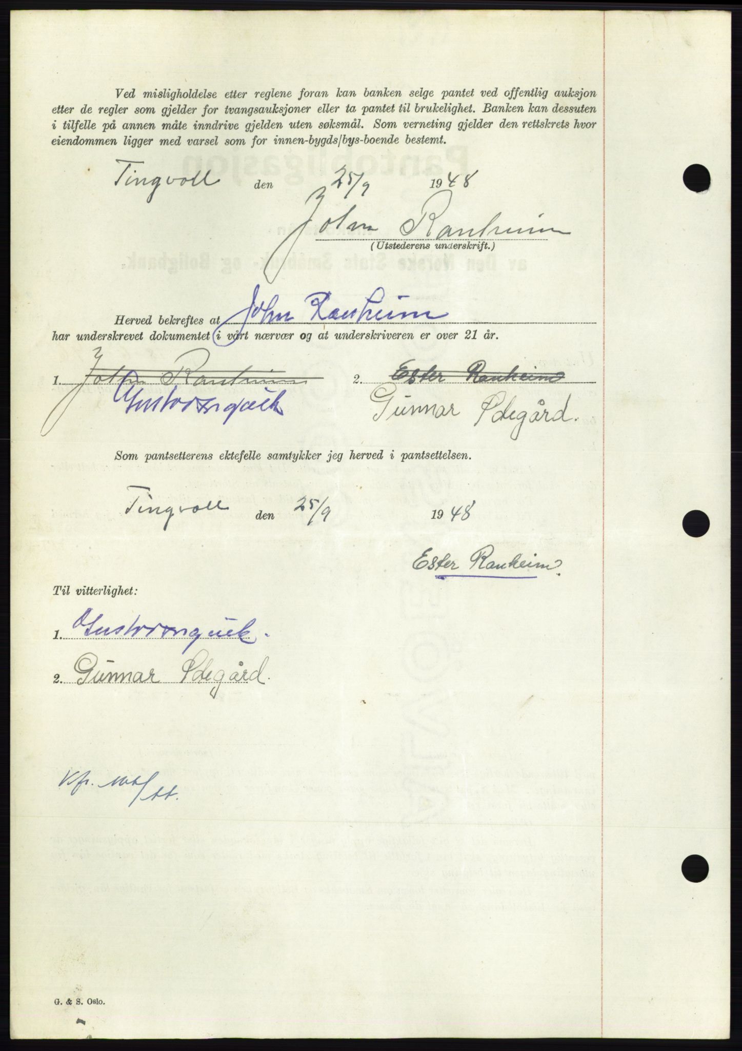 Nordmøre sorenskriveri, AV/SAT-A-4132/1/2/2Ca: Pantebok nr. B99, 1948-1948, Dagboknr: 2712/1948