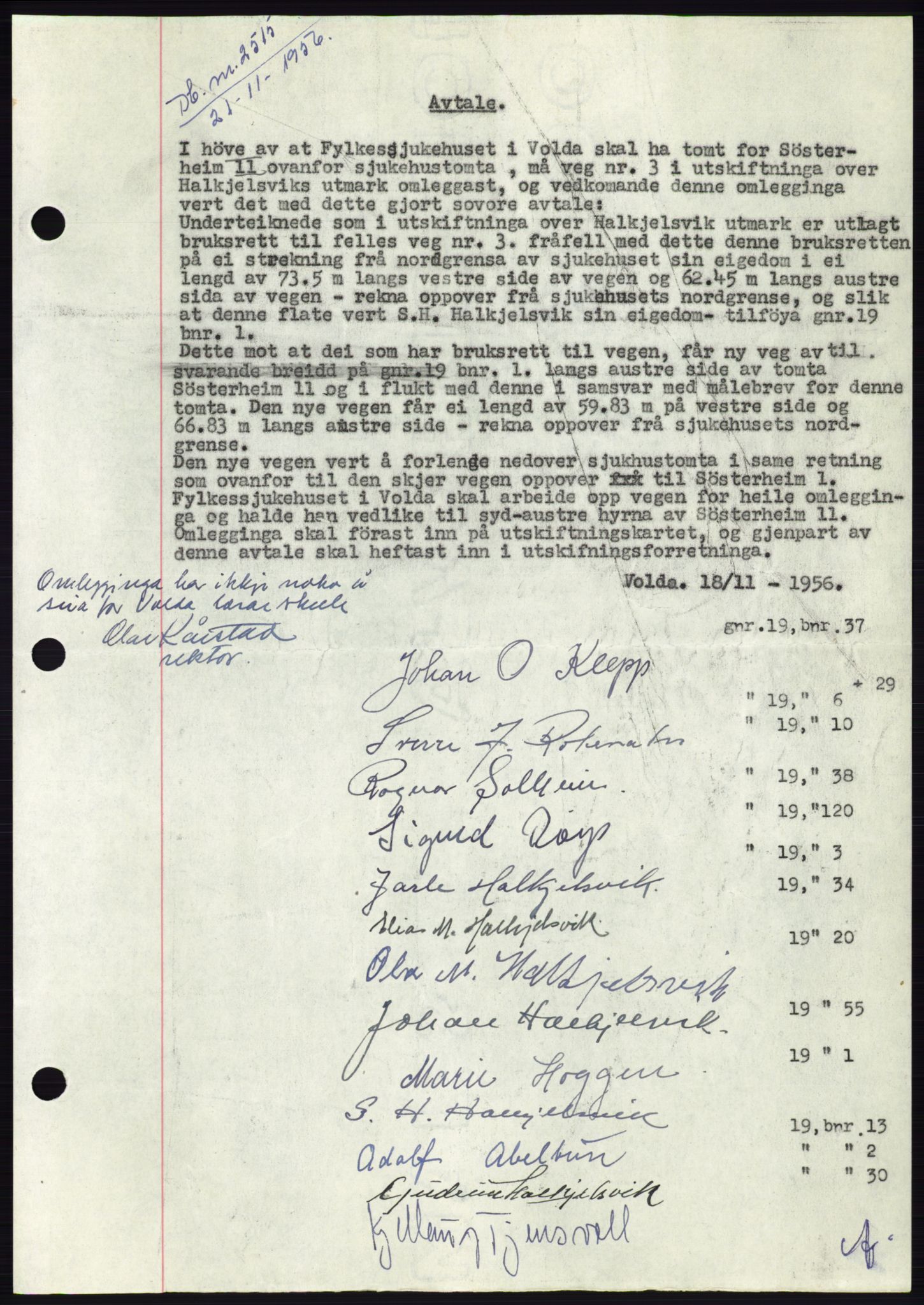 Søre Sunnmøre sorenskriveri, AV/SAT-A-4122/1/2/2C/L0105: Pantebok nr. 31A, 1956-1957, Dagboknr: 2515/1956