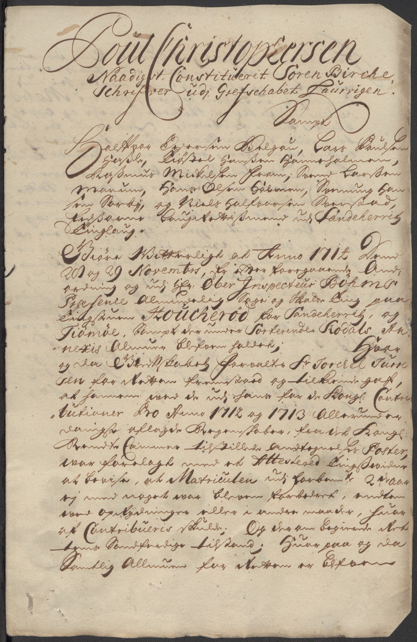 Rentekammeret inntil 1814, Reviderte regnskaper, Fogderegnskap, RA/EA-4092/R33/L1985: Fogderegnskap Larvik grevskap, 1713, s. 417