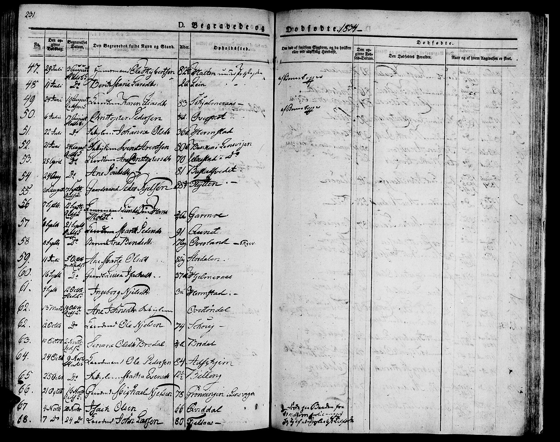 Ministerialprotokoller, klokkerbøker og fødselsregistre - Sør-Trøndelag, AV/SAT-A-1456/646/L0609: Ministerialbok nr. 646A07, 1826-1838, s. 231