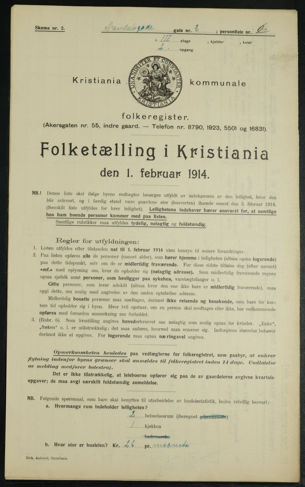 OBA, Kommunal folketelling 1.2.1914 for Kristiania, 1914, s. 2063