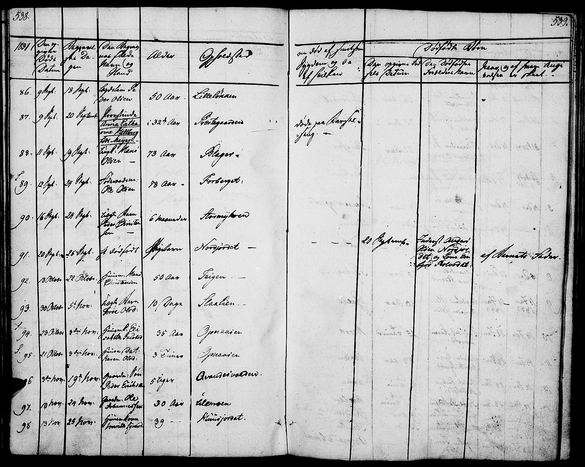 Lom prestekontor, AV/SAH-PREST-070/K/L0005: Ministerialbok nr. 5, 1825-1837, s. 538-539