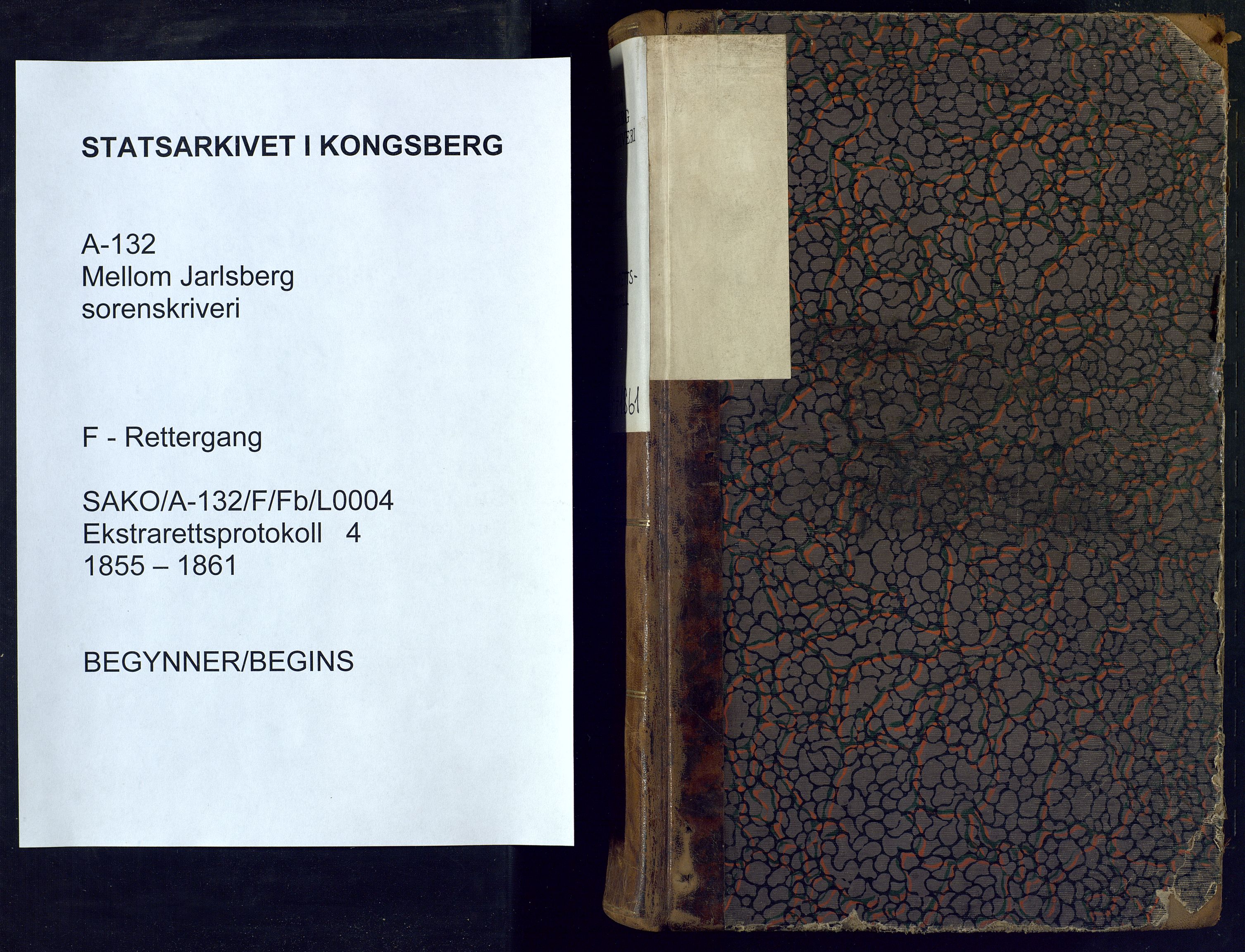 Mellom Jarlsberg sorenskriveri, SAKO/A-132/F/Fb/L0004: Ekstrarettsprotokoll, 1855-1861