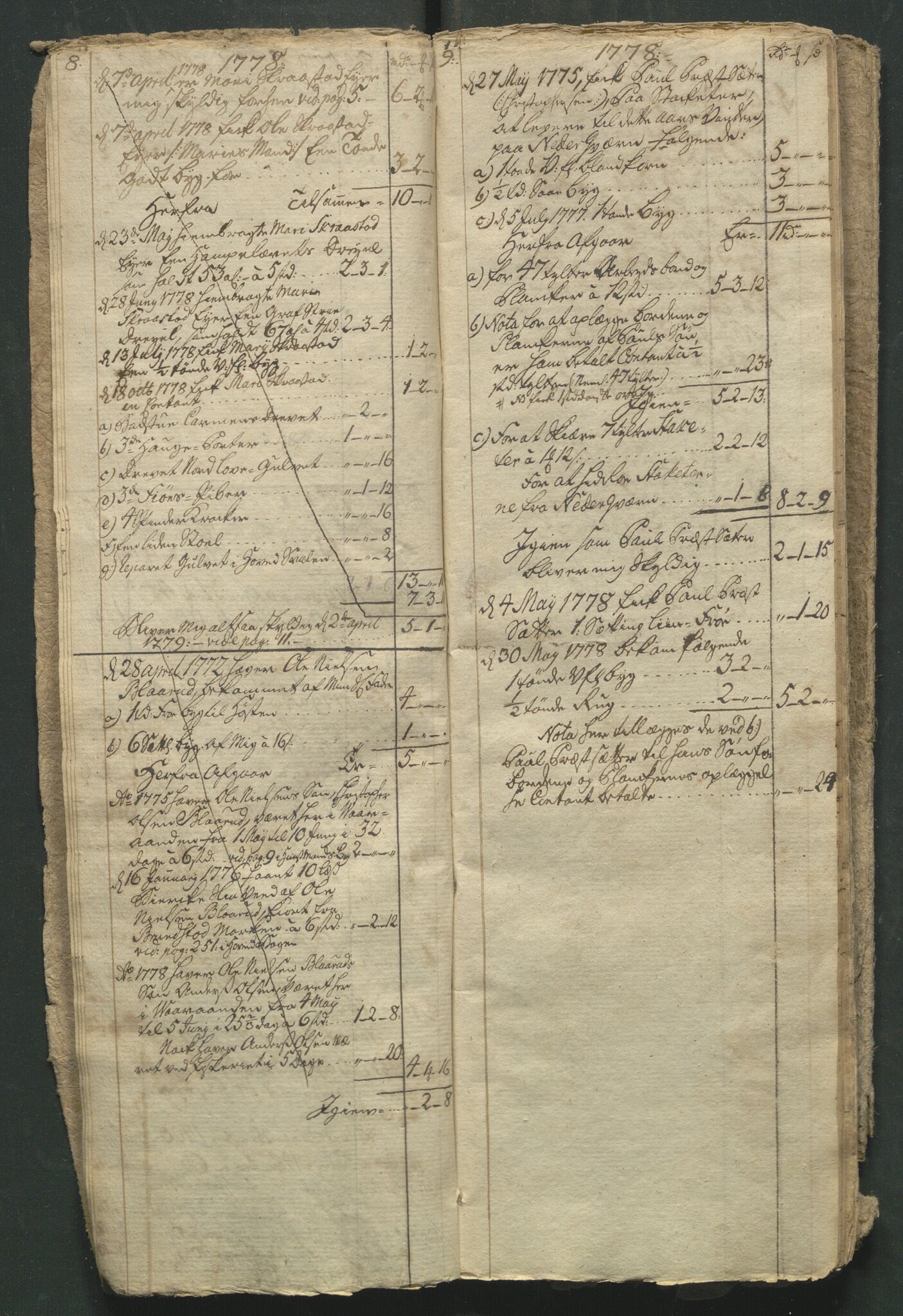 Åker i Vang, Hedmark, og familien Todderud, AV/SAH-ARK-010/R/Ra/L0001/0003: Regnskapsbøker/lister / 'Skyldbog', 1775-1799