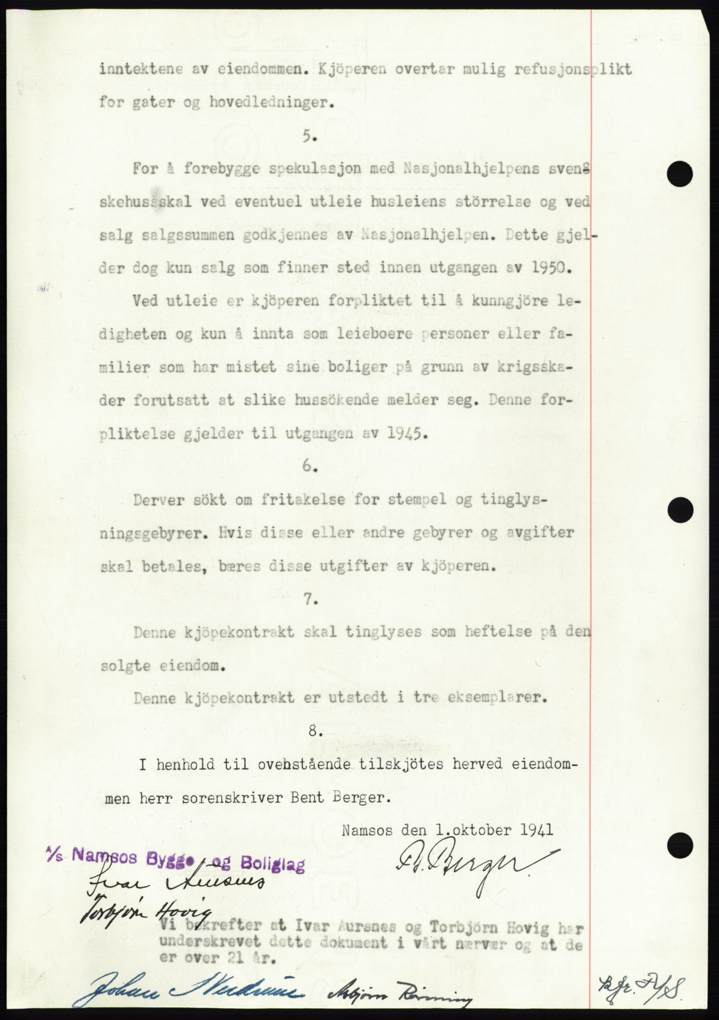 Namdal sorenskriveri, SAT/A-4133/1/2/2C: Pantebok nr. -, 1941-1942, Dagboknr: 1622/1941