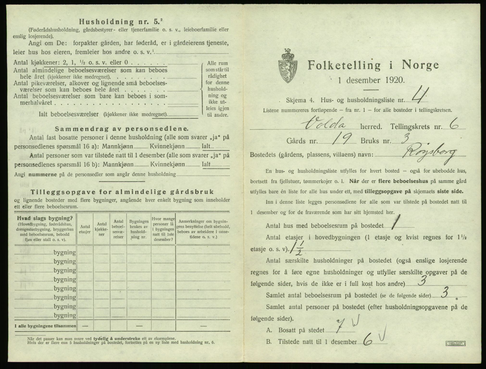 SAT, Folketelling 1920 for 1519 Volda herred, 1920, s. 528