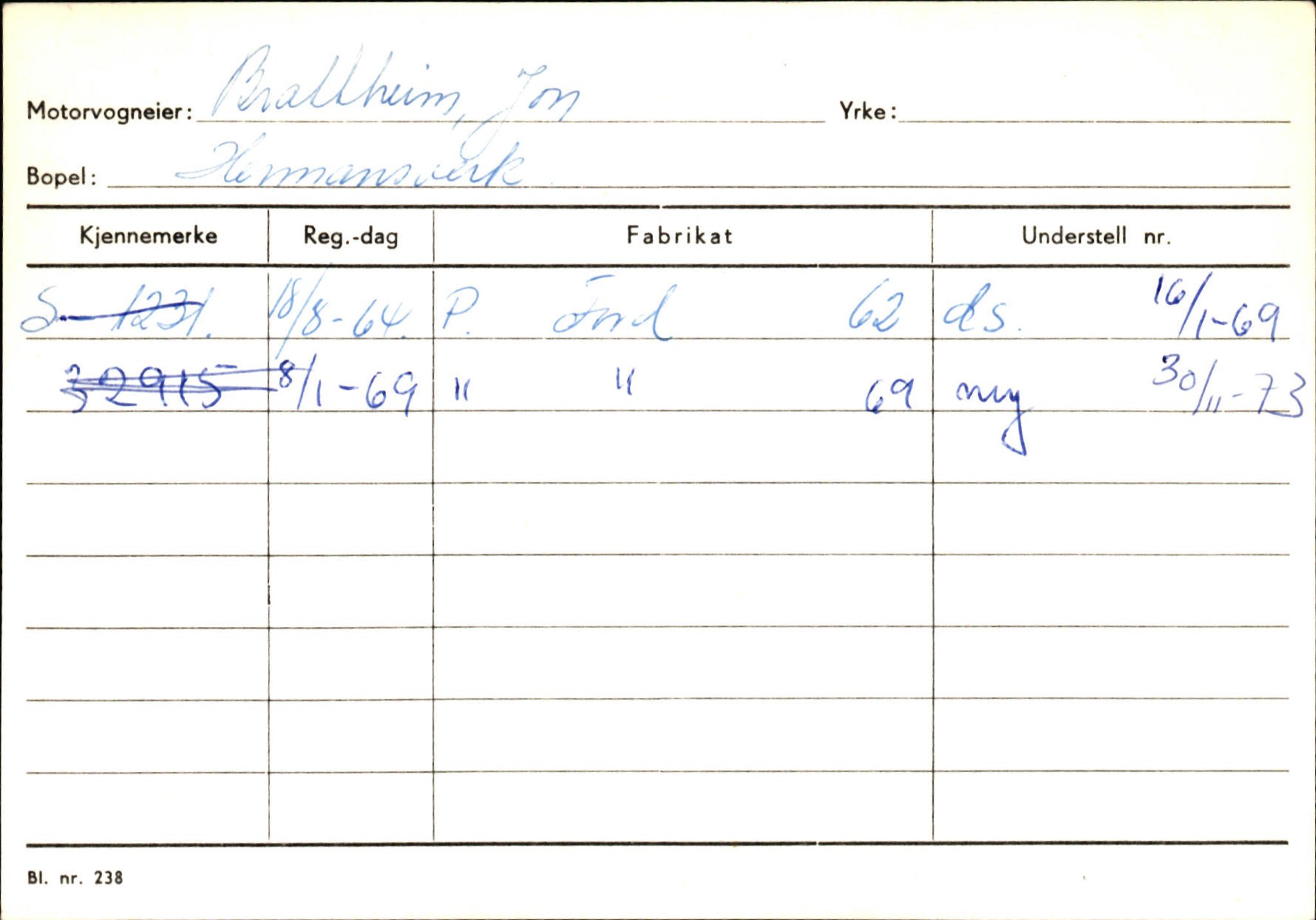 Statens vegvesen, Sogn og Fjordane vegkontor, SAB/A-5301/4/F/L0126: Eigarregister Fjaler M-Å. Leikanger A-Å, 1945-1975, s. 898