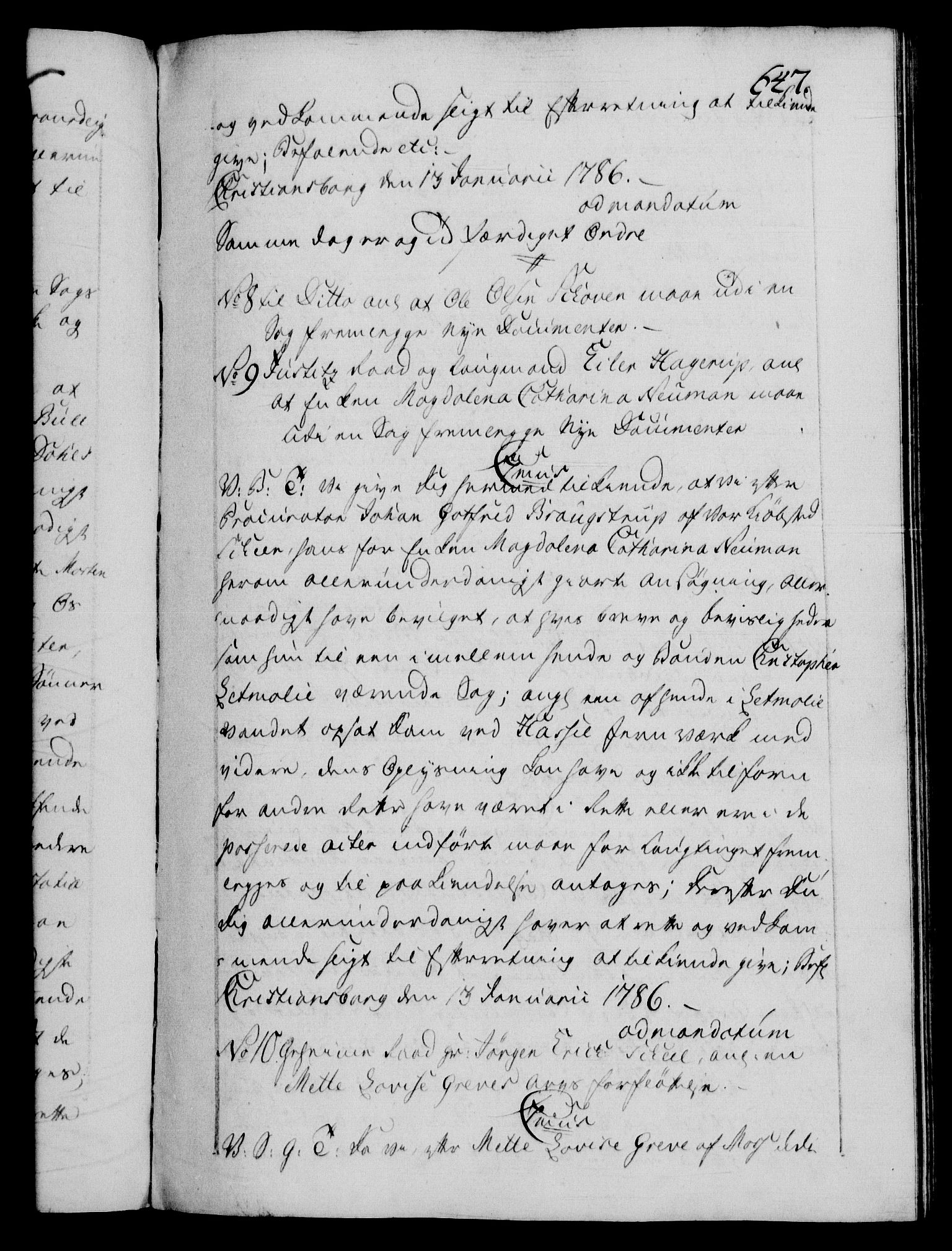 Danske Kanselli 1572-1799, AV/RA-EA-3023/F/Fc/Fca/Fcab/L0043: Norske tegnelser, 1782-1786, s. 647a